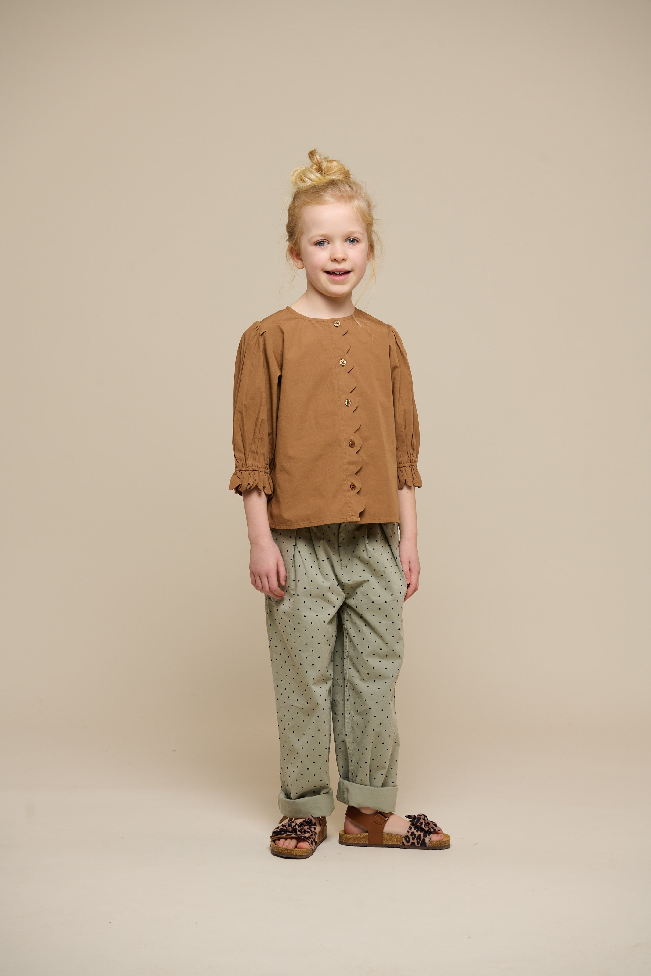 Twill broek met stip - Tween - Dusty Green | 100617 Iris