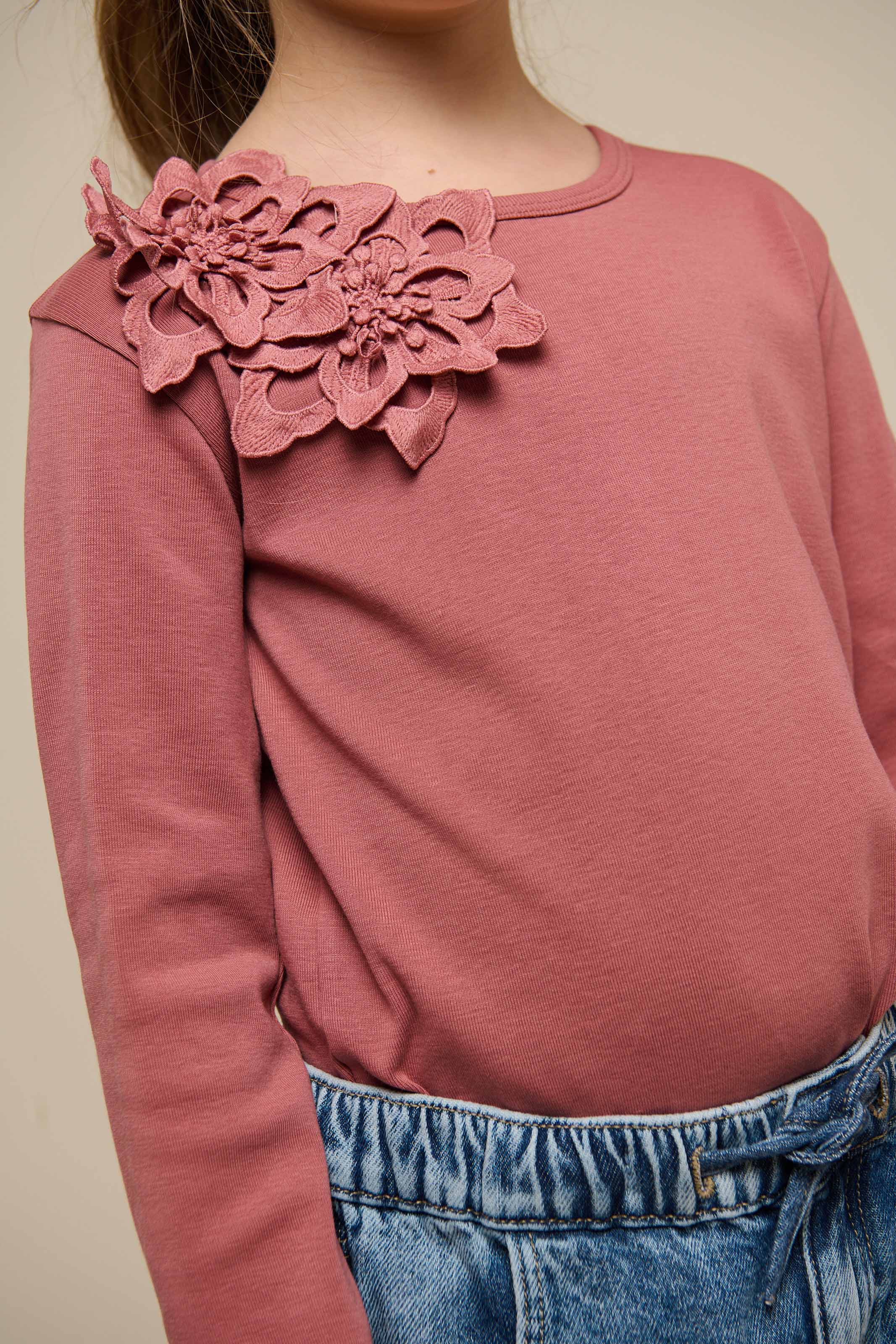 T-shirt met Bloemapplicatie - Tween - Old Rose | 101234 Sarah