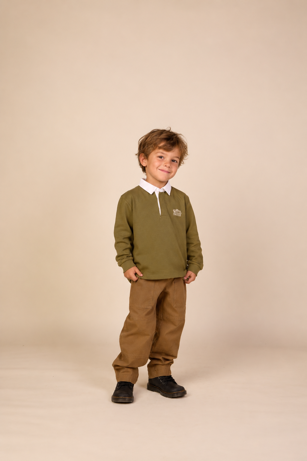 Canvas broek met opgestikte zakken Kids - Light Brown | 101533 Greyson