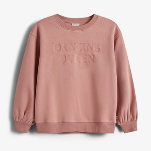 Extra groot sweatshirt met borduursel - Tweens - Dusty Rose