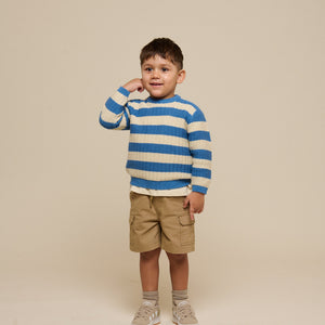 Gestreept Gebreid - Kids - Dusty Blue / Offwhite | 101283 Brady