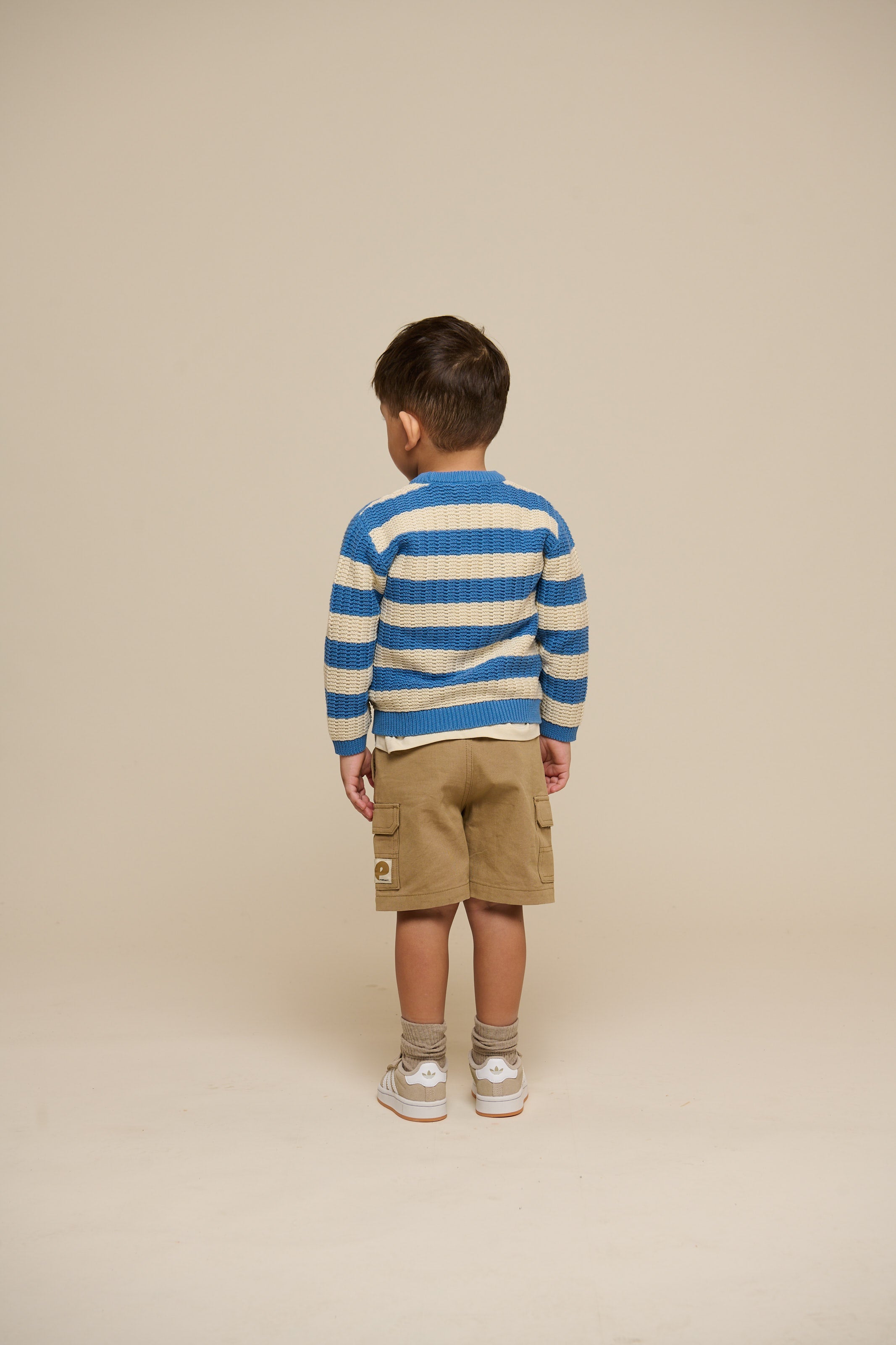 Gestreept Gebreid - Kids - Dusty Blue / Offwhite | 101283 Brady