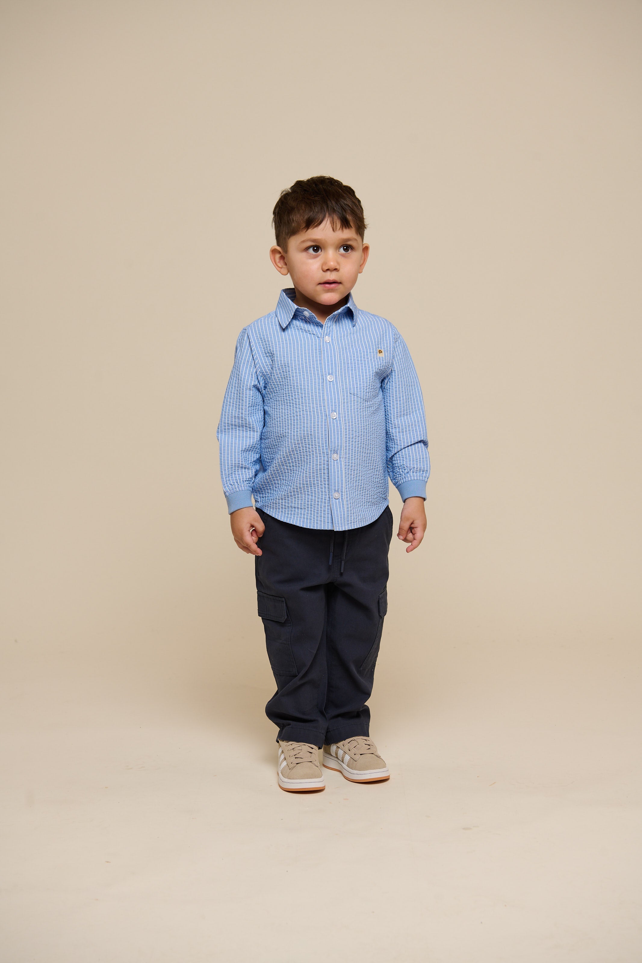 Gestreept seersucker overhemd - Tween - Blue Stripe | 101347 Patrick