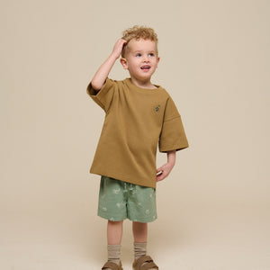 Bedrukte Linnenmix Shorts - Kids - Dusty Green | 101169 William