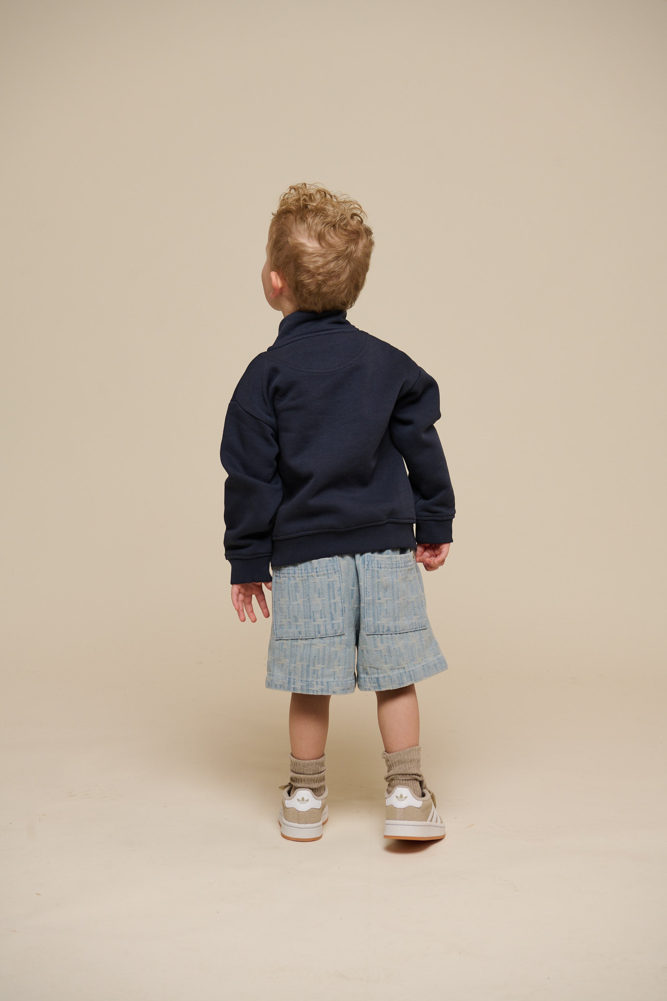 Sweatshirt met halve rits - Kids - Navy | 100806 Tristan