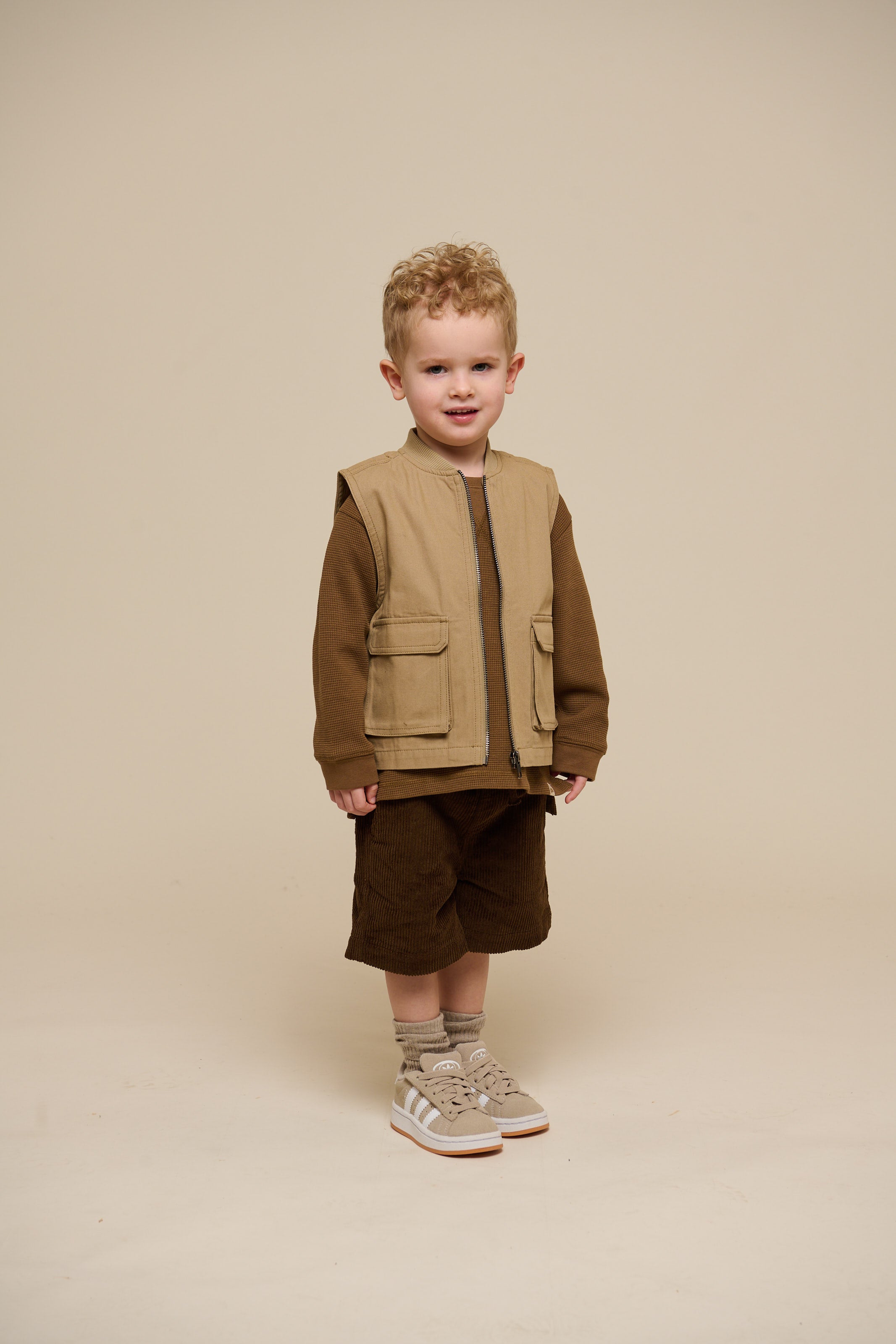 Gestructureerd T-shirt met lange mouwen - Kids - Coffee | 100705 Malthe