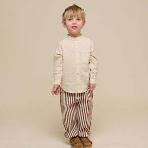 Gestreepte Seersucker Broek - Kids - Brown | 101189 Frank