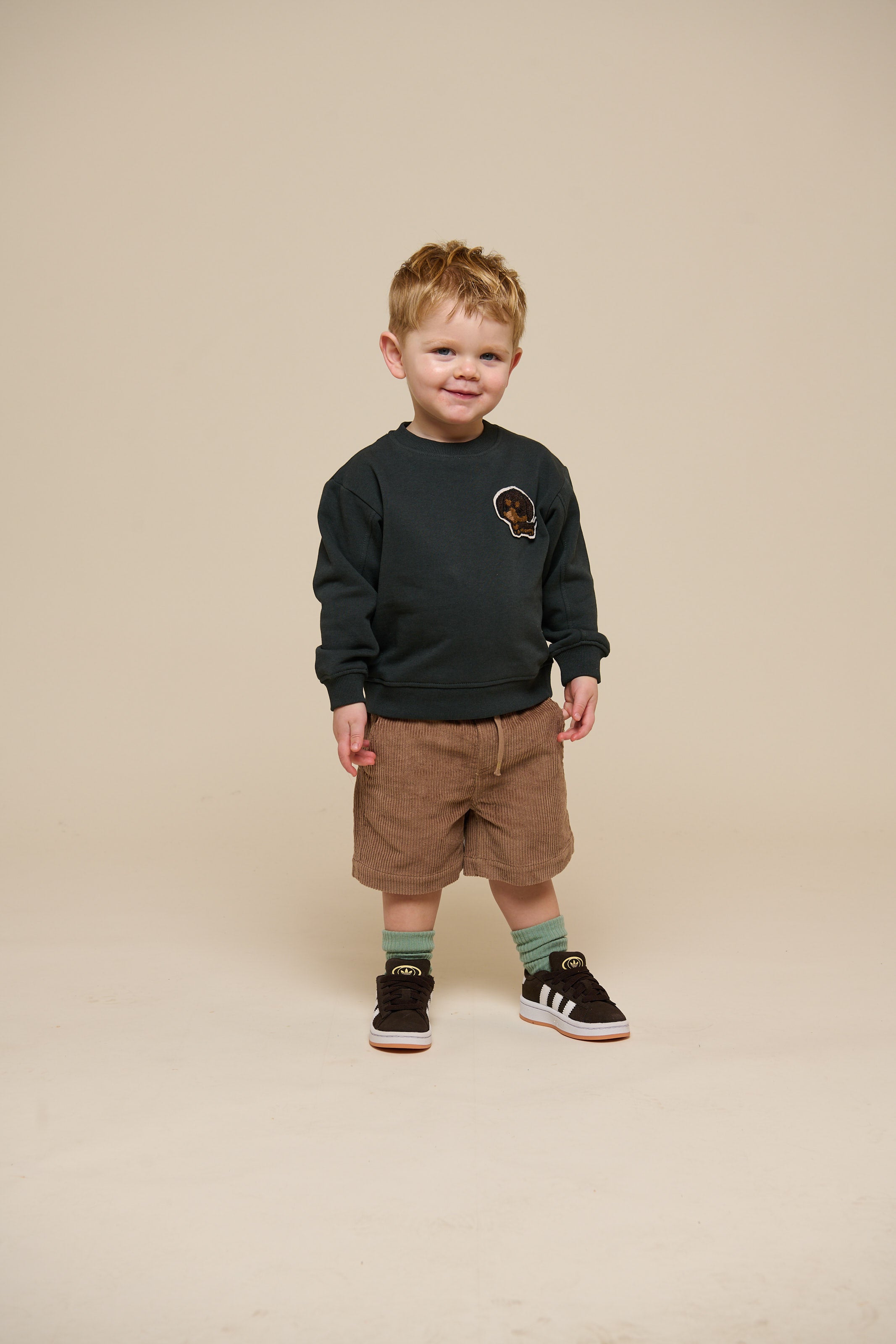 Pull-On Ribfluwelen Shorts - Kids - Khaki | 101102 Tobias