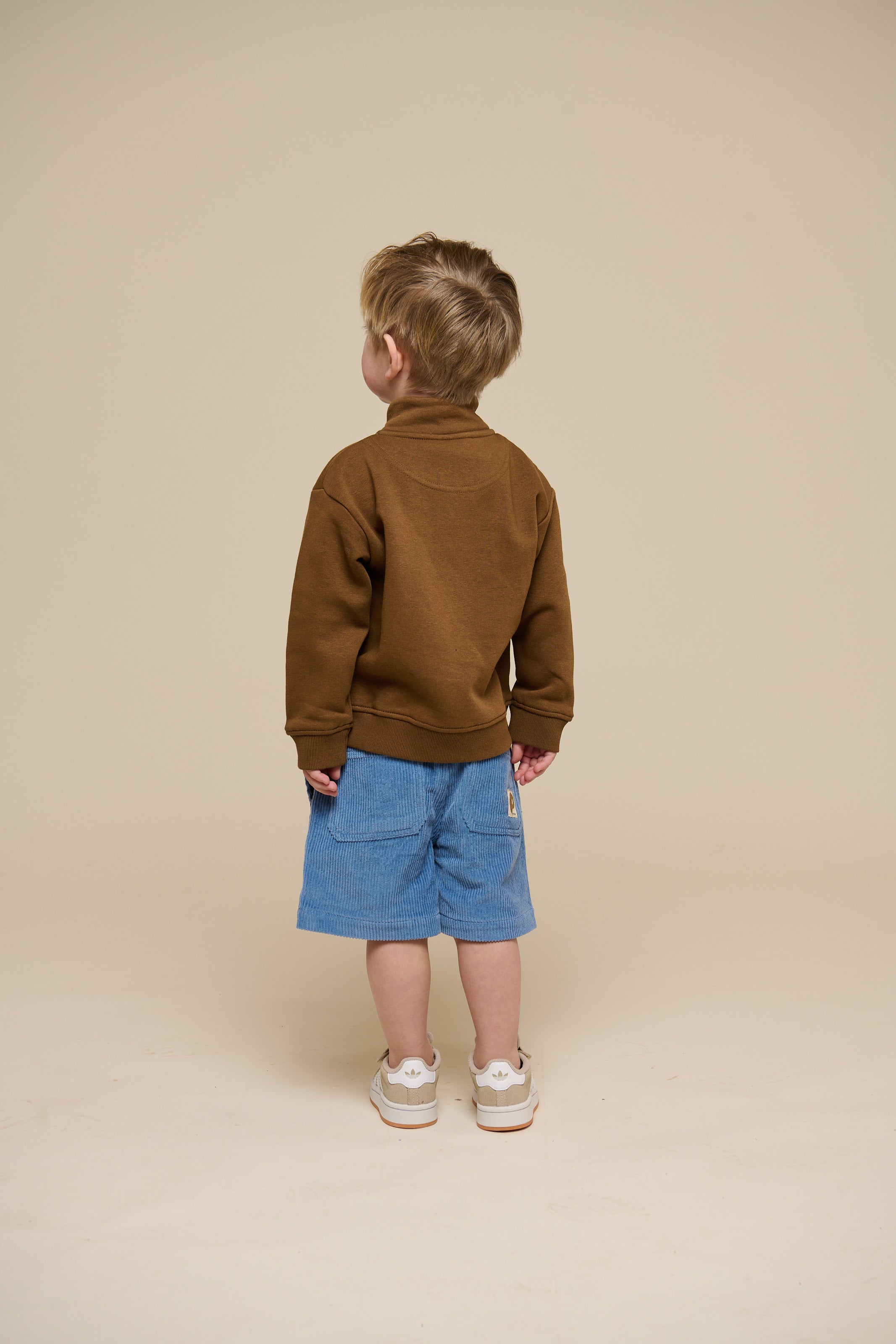 Sweatshirt met halve rits - Kids - Coffee | 100808 Tristan