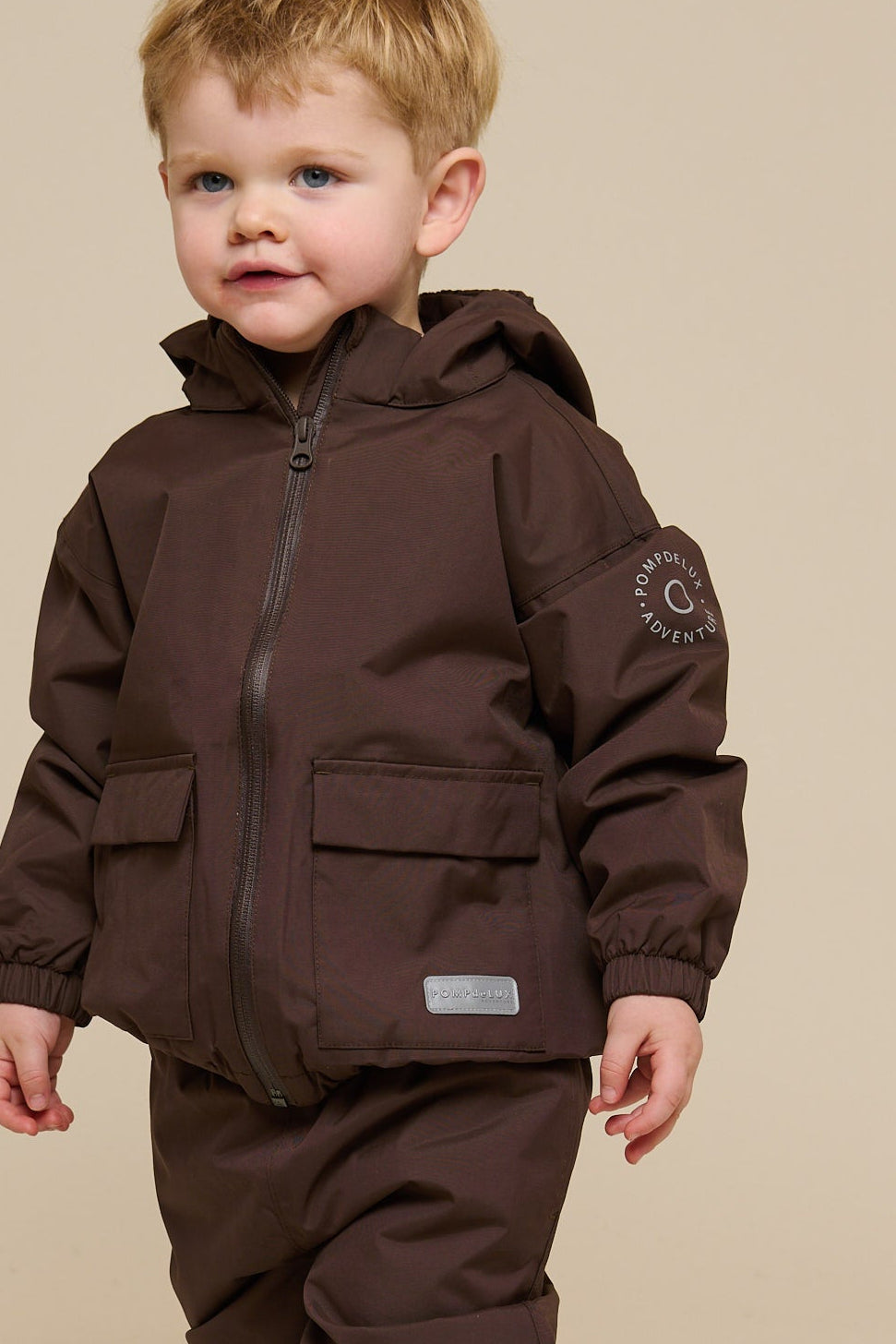 Shell-jas met opgestikte zak - Kids - Chocolate | 100499 Luke