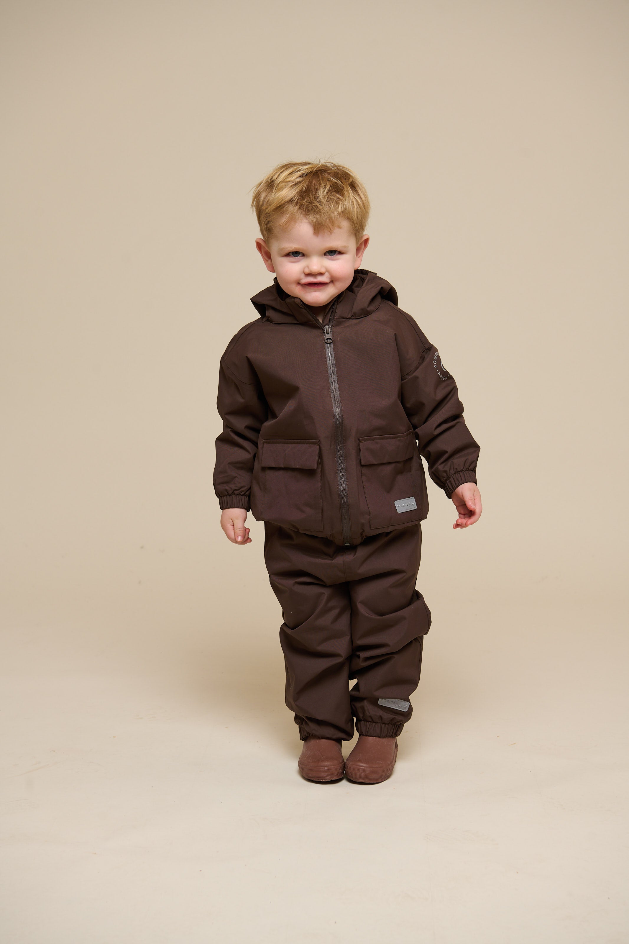 Shell-jas met opgestikte zak - Kids - Chocolate | 100499 Luke