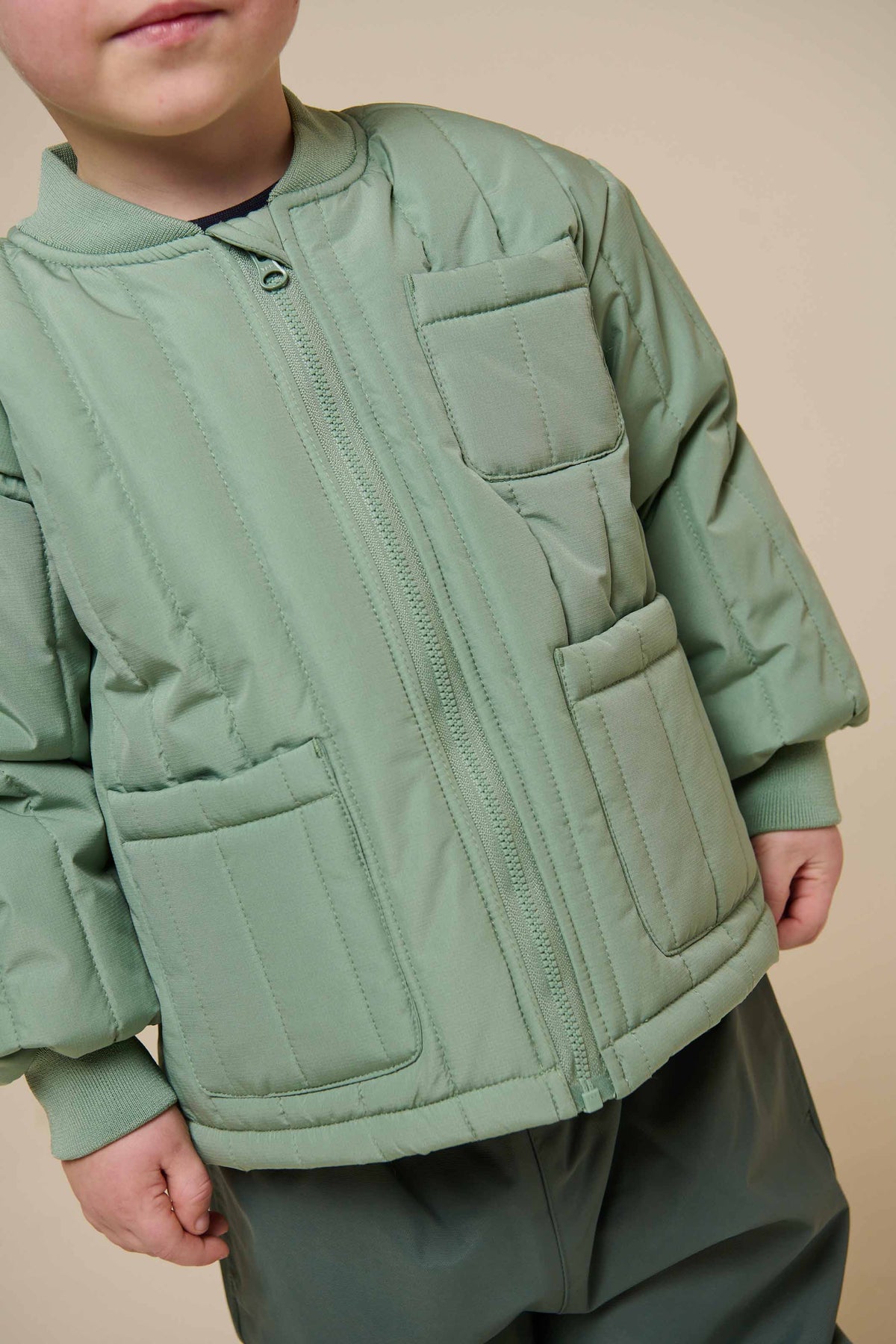Thermische Tech Jas - Kids - Dusty Green | 101112 Athur