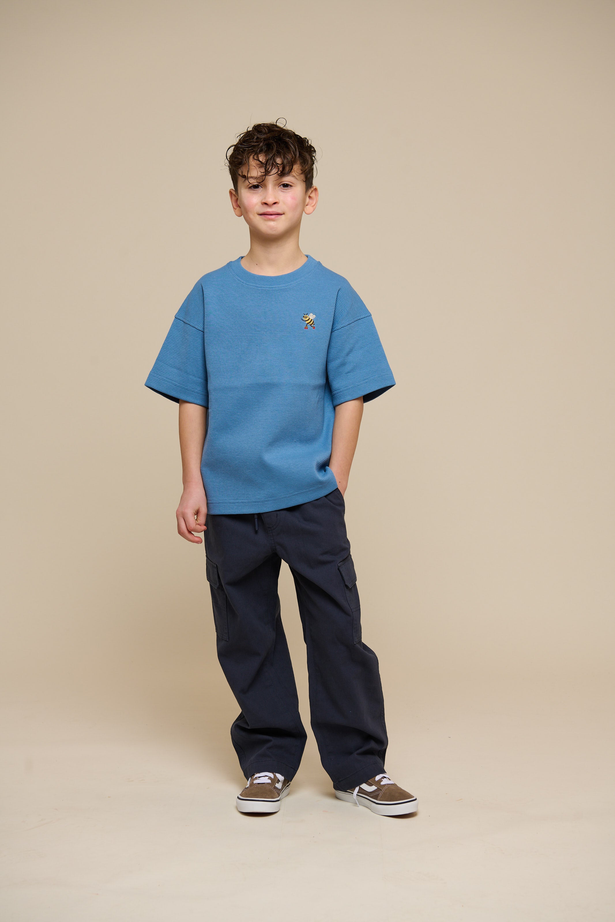 Wafel T-shirt - Tween - Dusty Blue | 101151 Evan