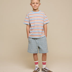 Retro Gestreept T-shirt - Tween - Powder Blue | 101276 Steven