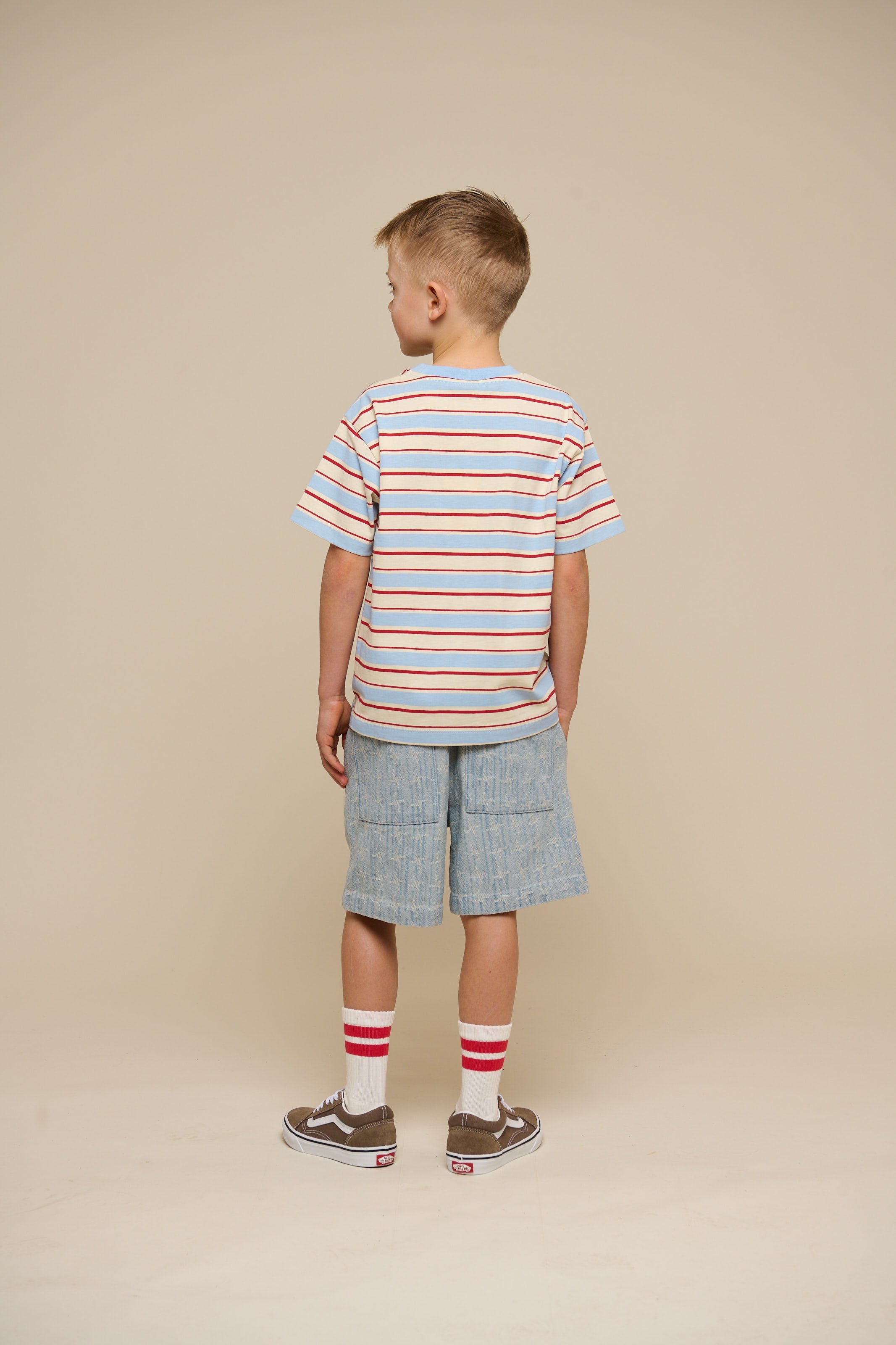 Retro Gestreept T-shirt - Tween - Powder Blue | 101276 Steven