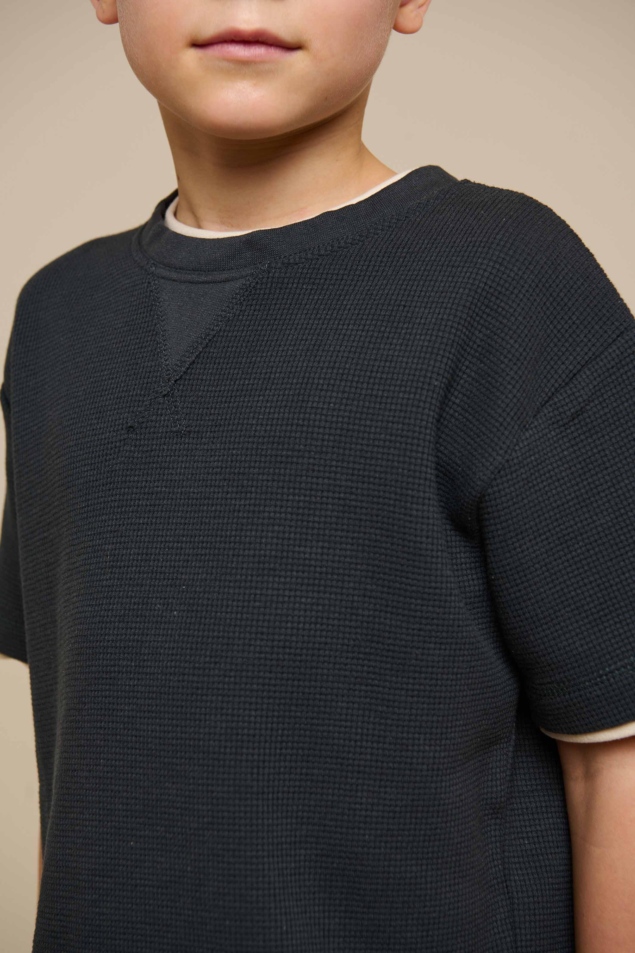 Gestructureerd T-shirt met korte mouwen - Tween - Forest Green | 100714 Malthe