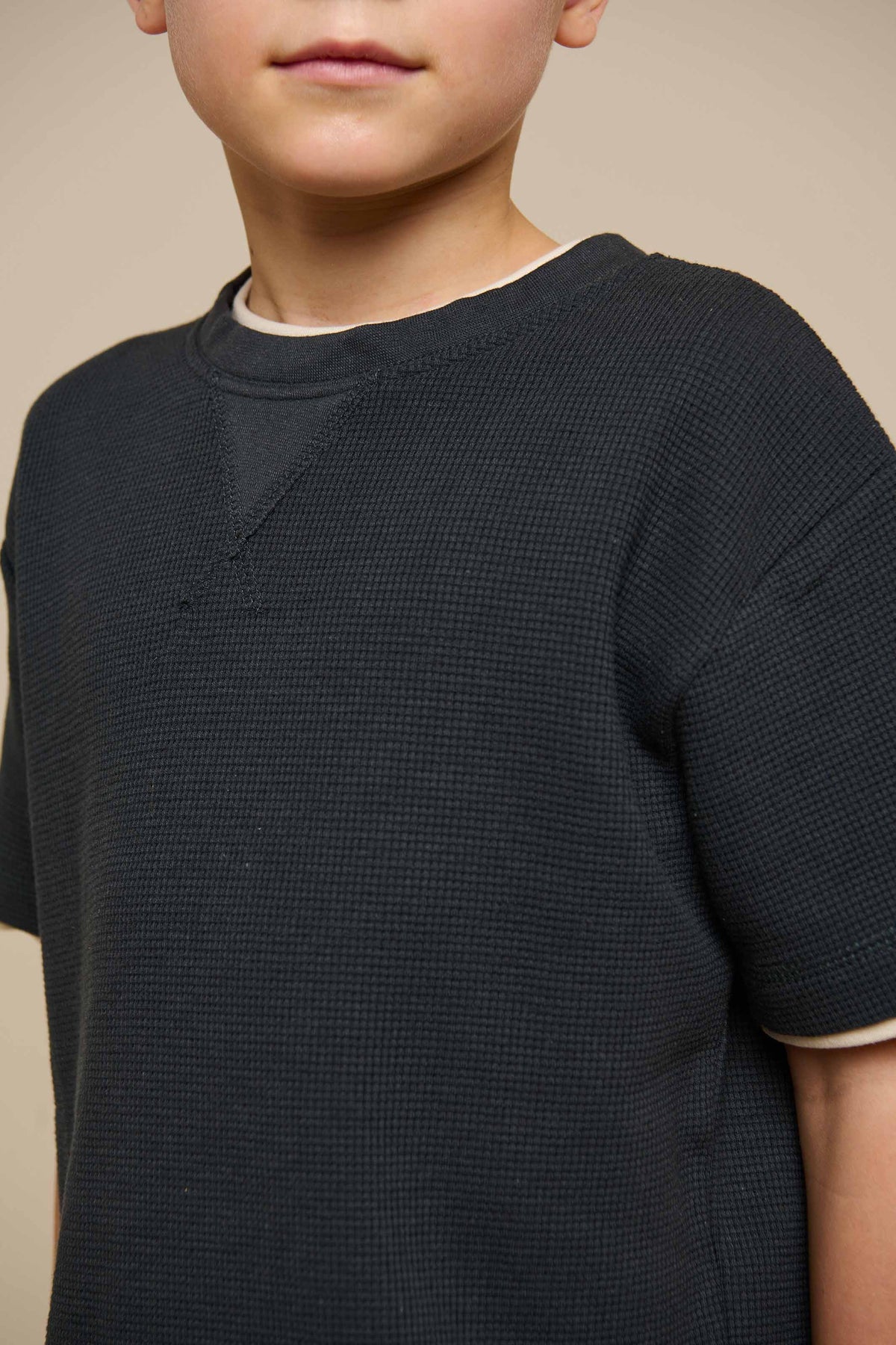 Textured Short Sleeve T-Shirt - Tween - Forest Green | 100714 Malthe
