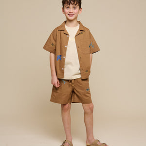 Embroidered Cotton Shorts - Tween - Coconut | 101099 Erik
