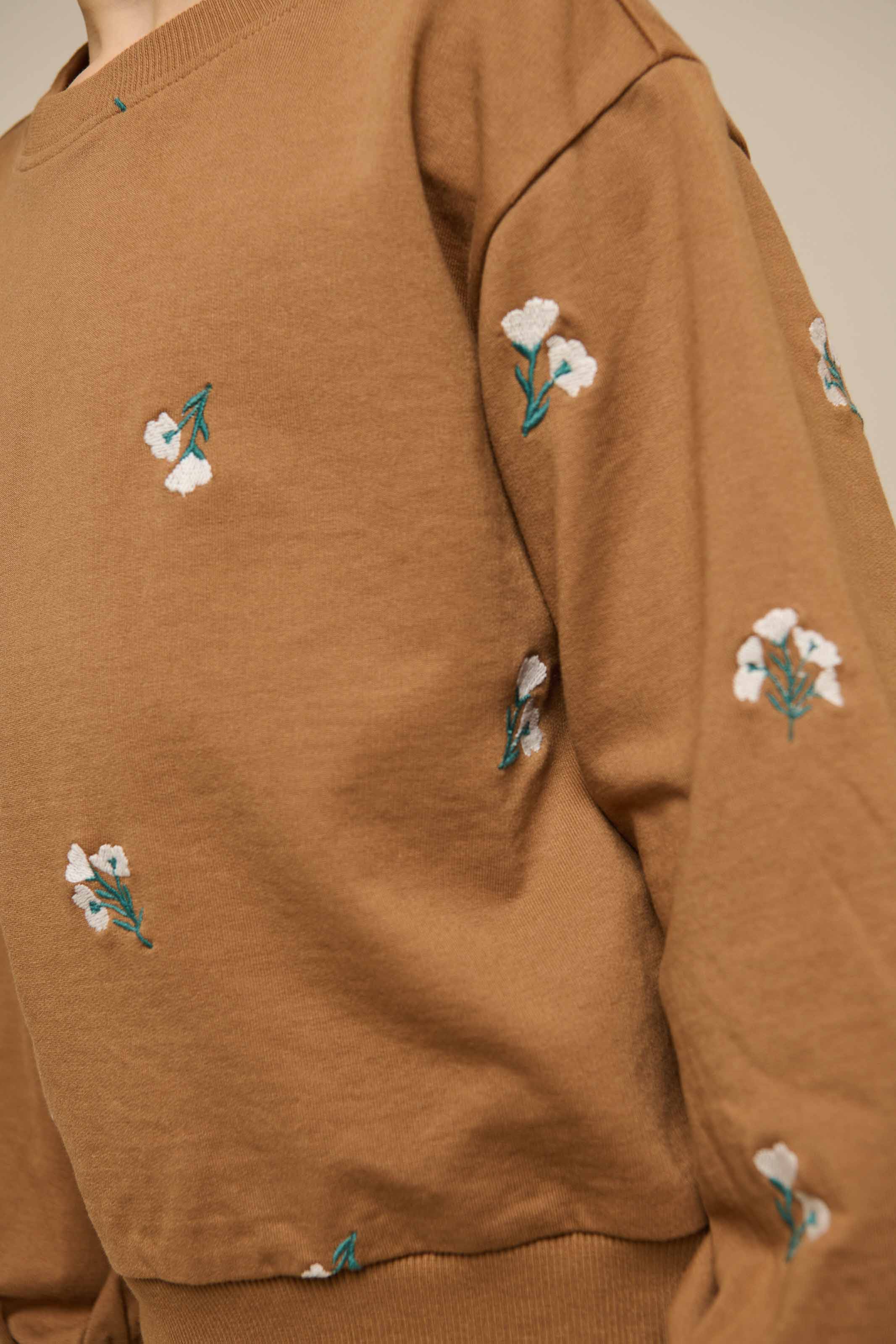 Geborduurde Crewneck Sweatshirt - Tween - Coconut | 101214 Kimber