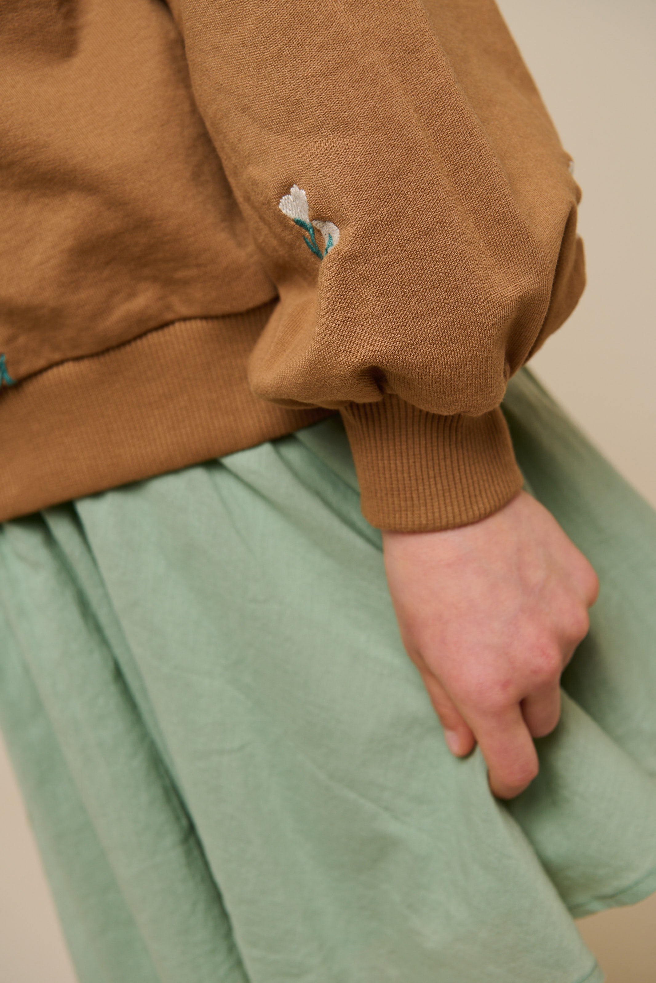 Geborduurde Crewneck Sweatshirt - Tween - Coconut | 101214 Kimber