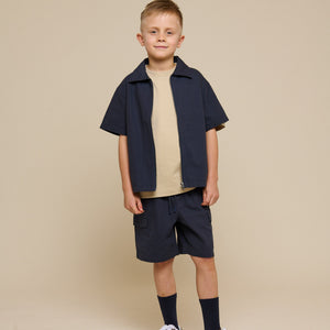Canvas Overhemdjack met Rits - Kids - Navy | 101126 Isack