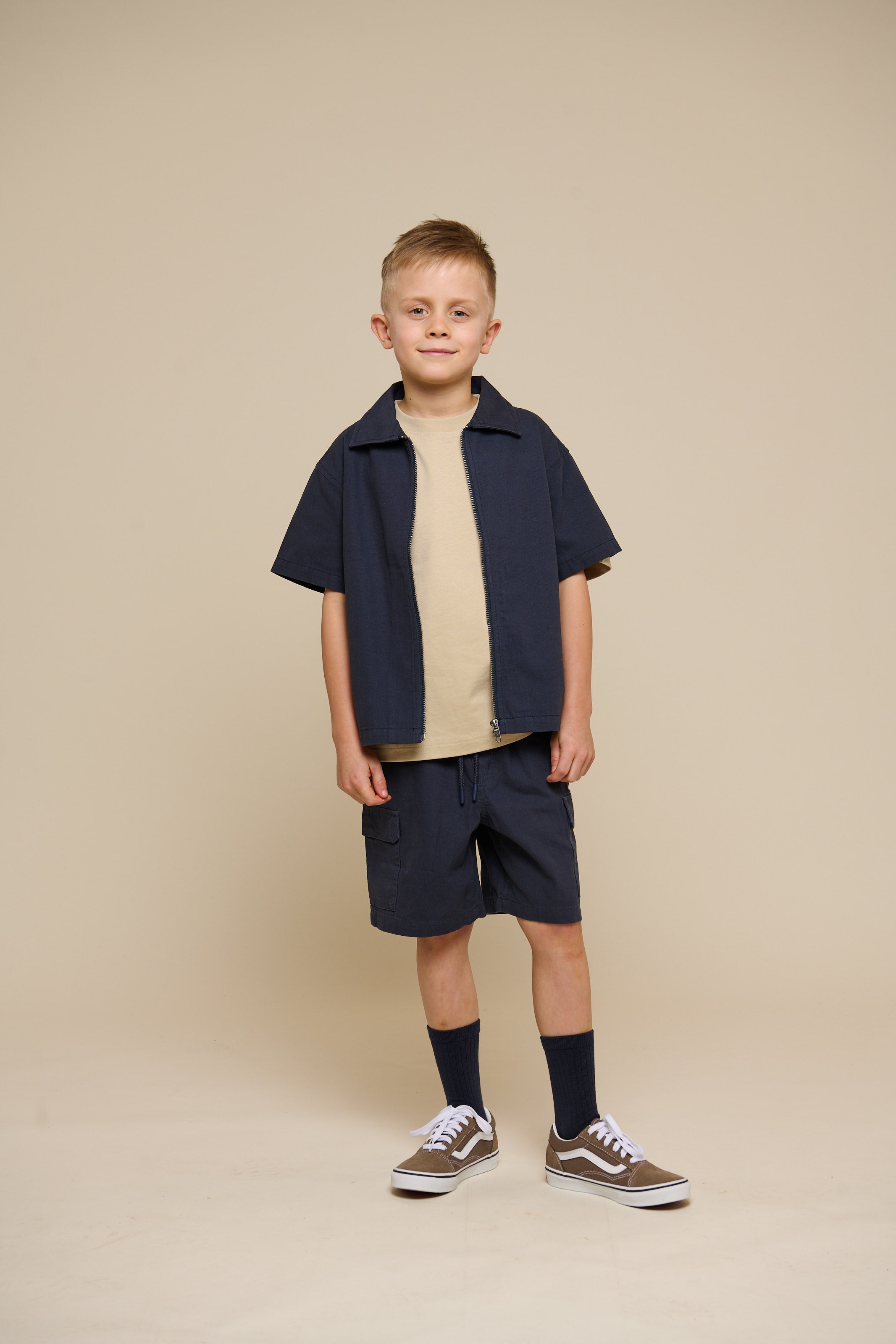 Canvas Overhemdjack met Rits - Kids - Navy | 101126 Isack