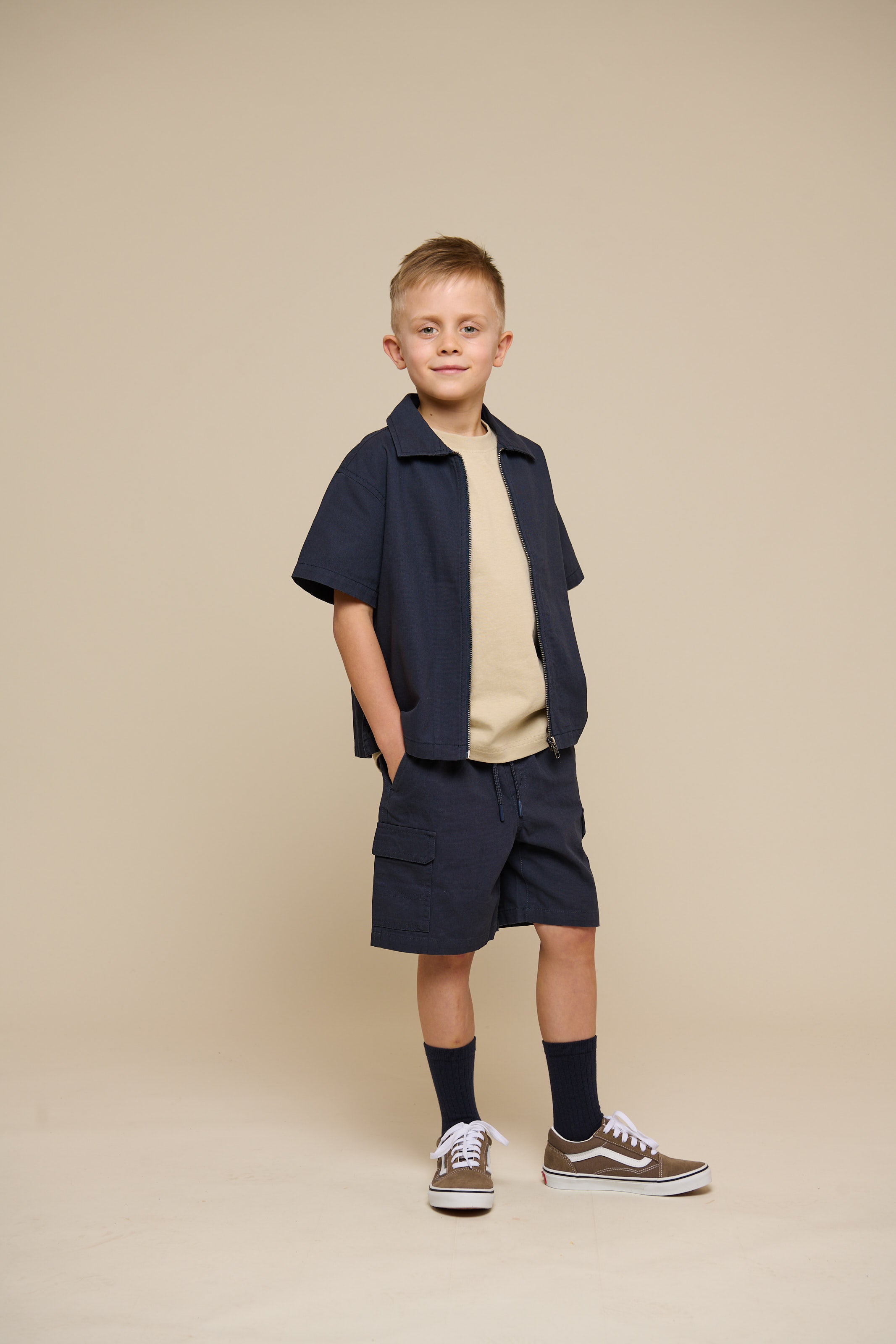 Canvas Cargo Shorts - Tween - Navy | 101123 Isack