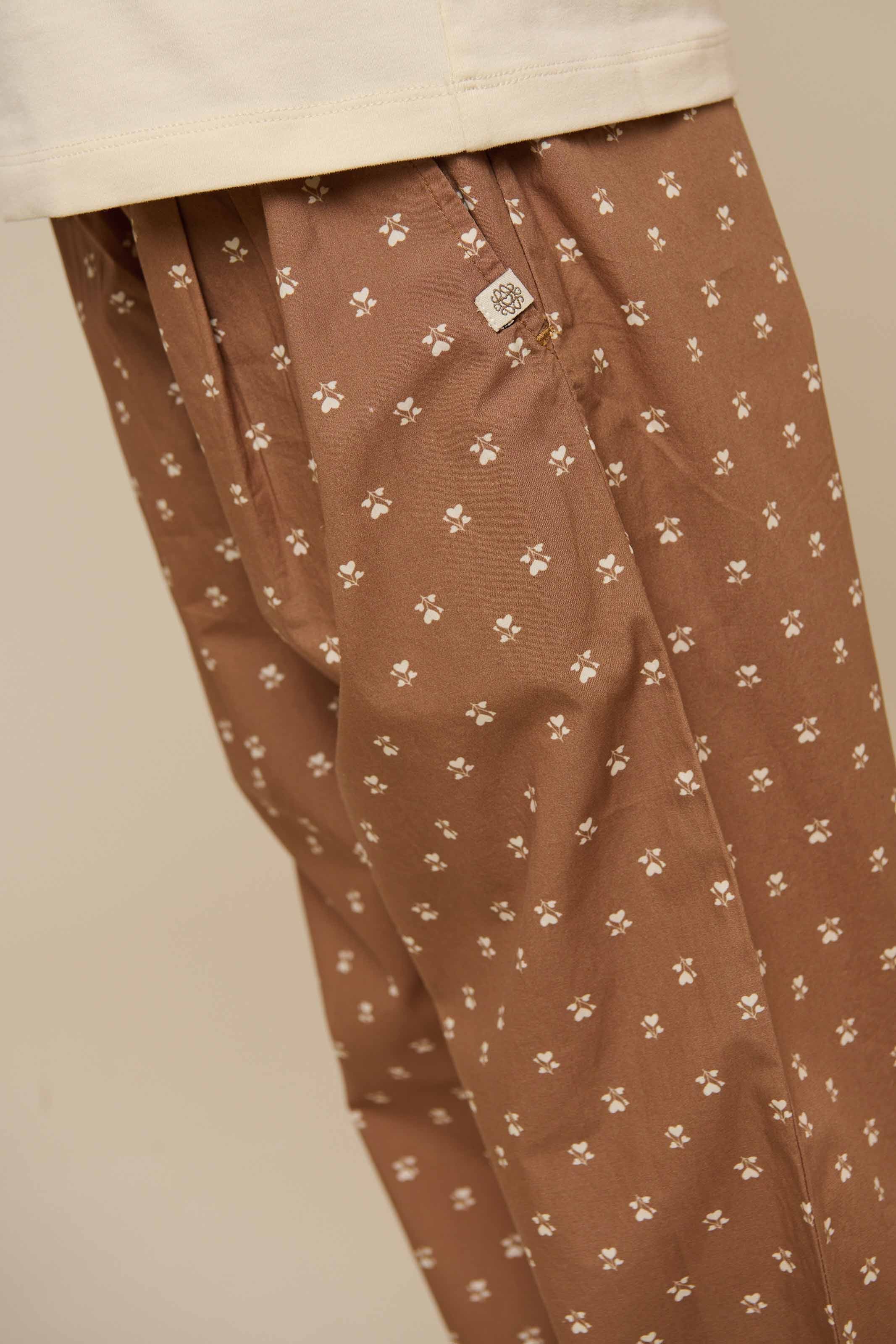 Poplin broek met print - Tween - Coconut | 101090 Camilla