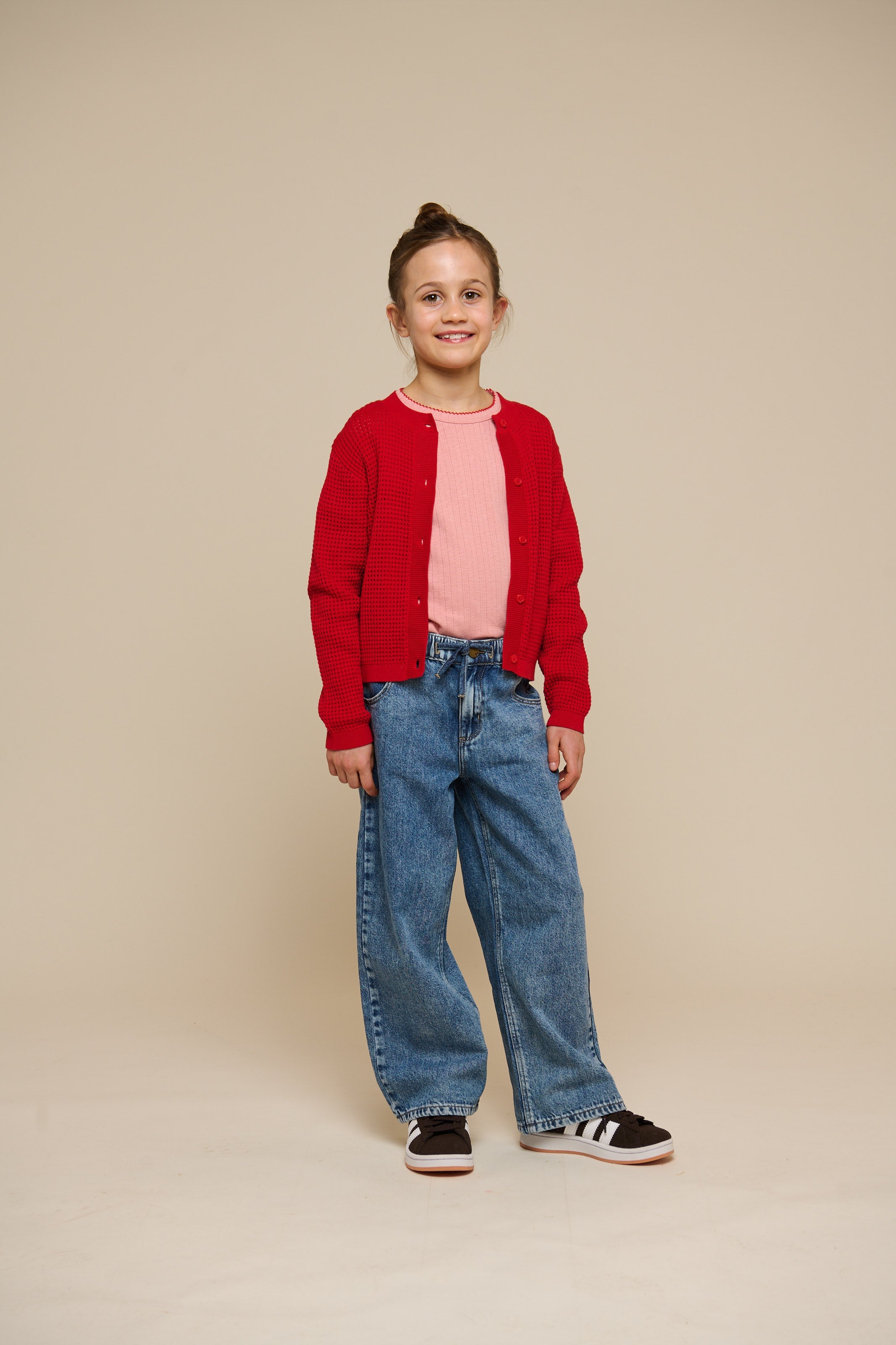 Katoenen gebreid vest - Tween - Cherry Red | 101270 Katie