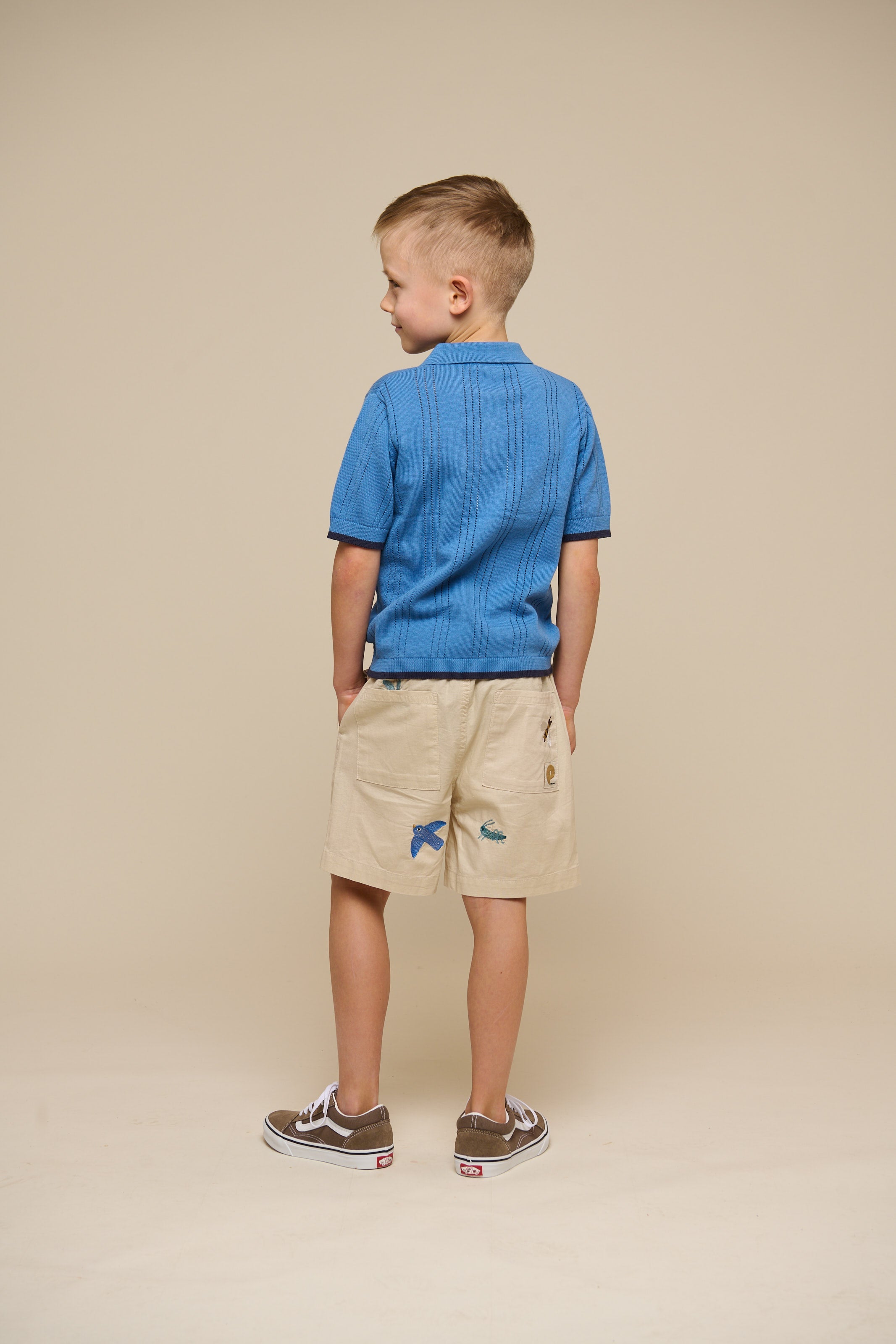 Blauwe gebreide polo - Tween - Dusty Blue | 101244 Dylan