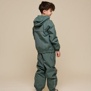 Shell-jas met opgestikte zak - Tween - Dusty Dark Green | 100502 Luke