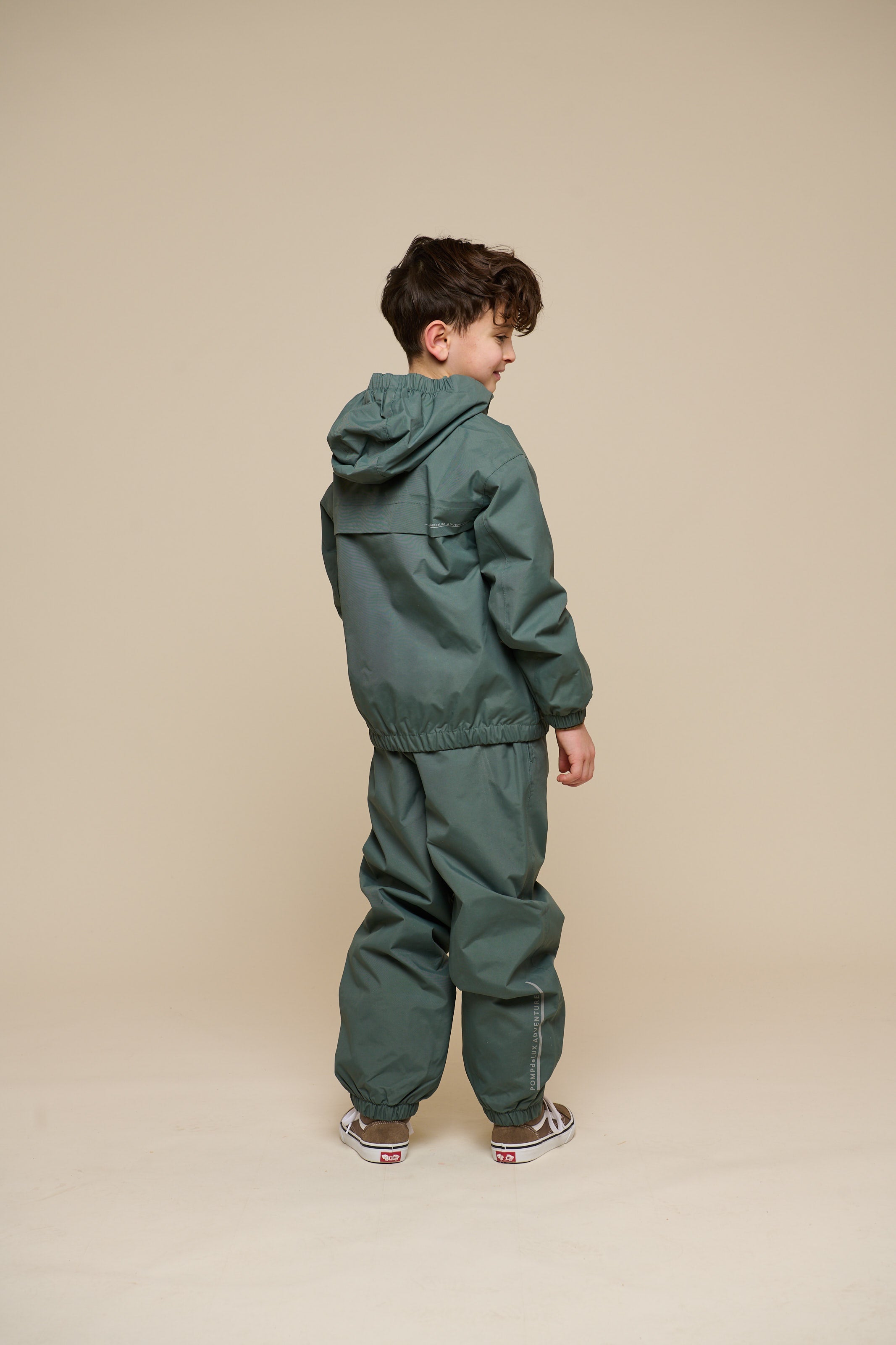 Shell-jas met opgestikte zak - Tween - Dusty Dark Green | 100502 Luke