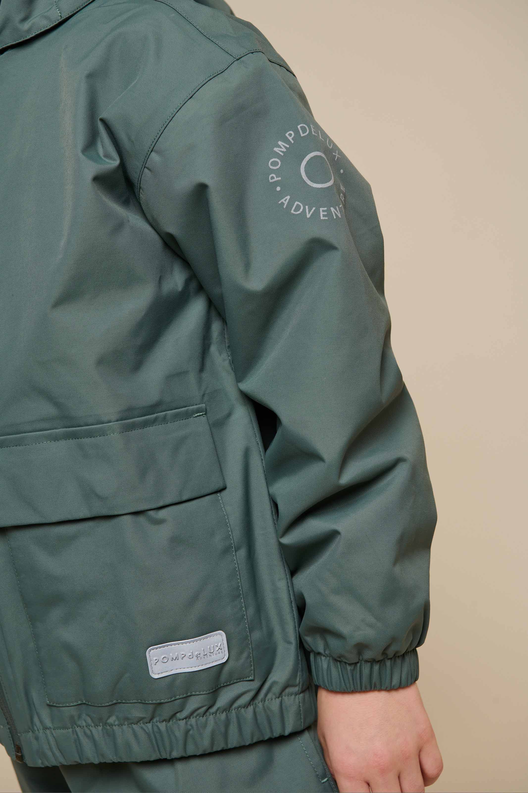 Shell-jas met opgestikte zak - Tween - Dusty Dark Green | 100502 Luke