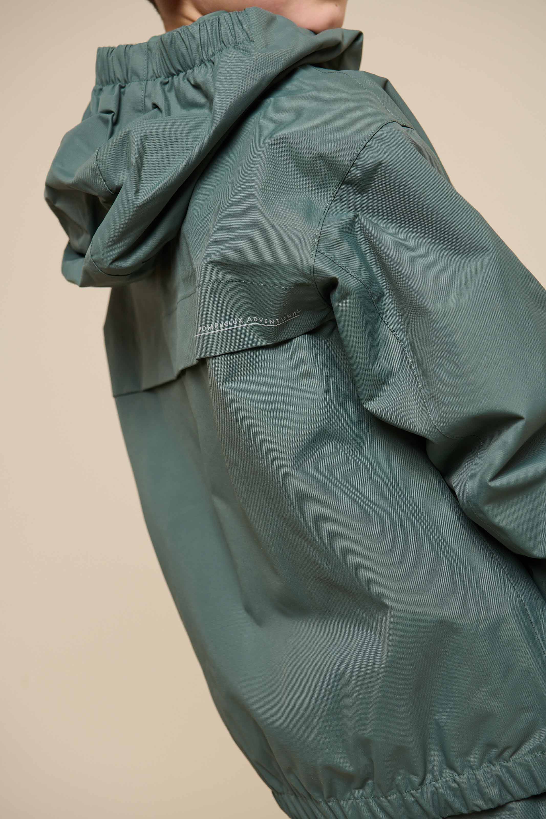 Shell-jas met opgestikte zak - Tween - Dusty Dark Green | 100502 Luke