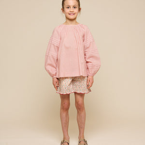 Gestreepte Blouse met Lange Mouwen - Tween - Offwhite/Cherry Red | 100991 Willa