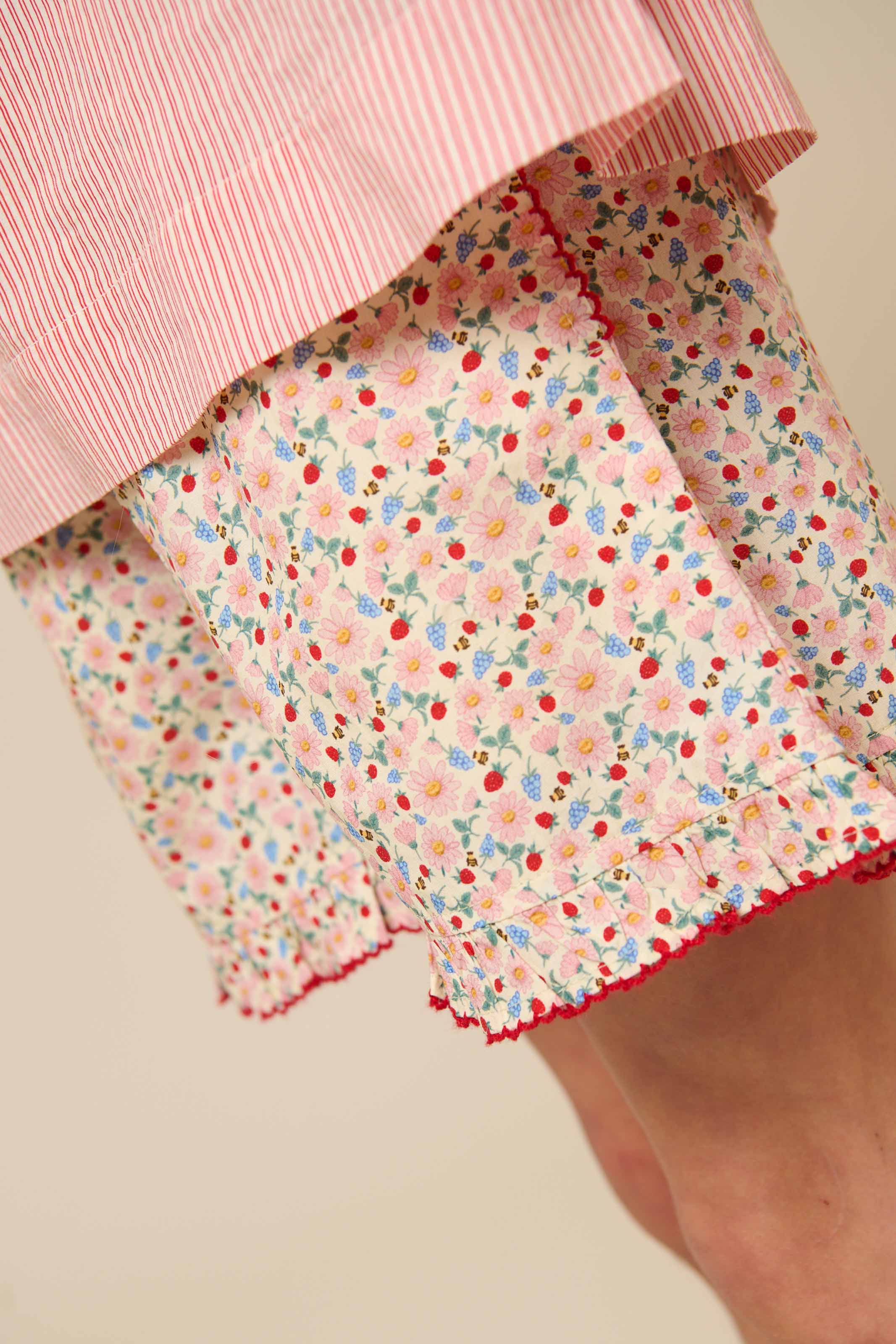 Bloemenbedrukte poplin shorts - Tween - Rose | 100957 Poppy