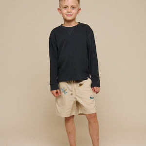 Gestructureerd T-shirt met lange mouwen - Tween - Forest Green | 100708 Malthe