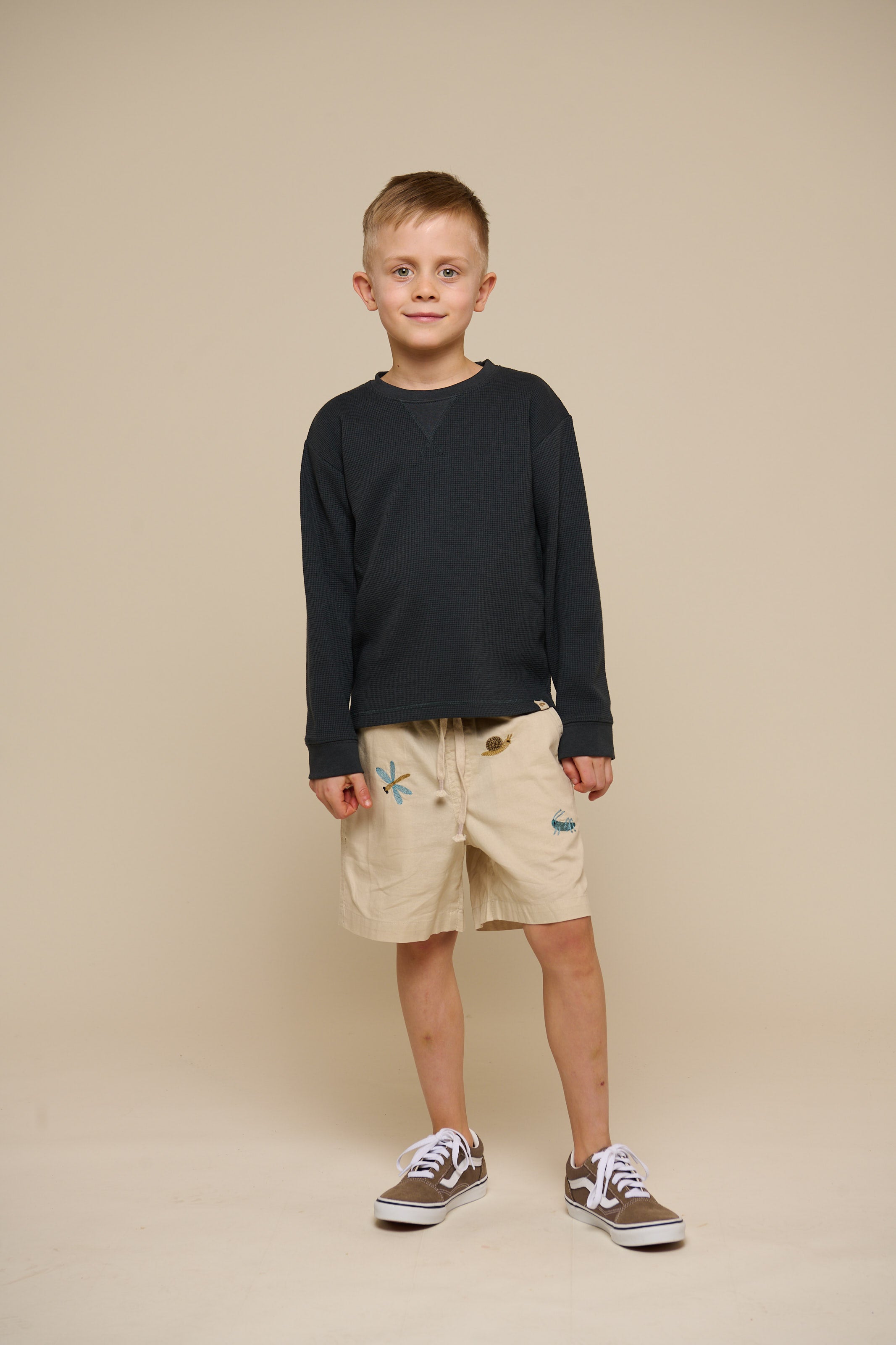 Gestructureerd T-shirt met lange mouwen - Tween - Forest Green | 100708 Malthe