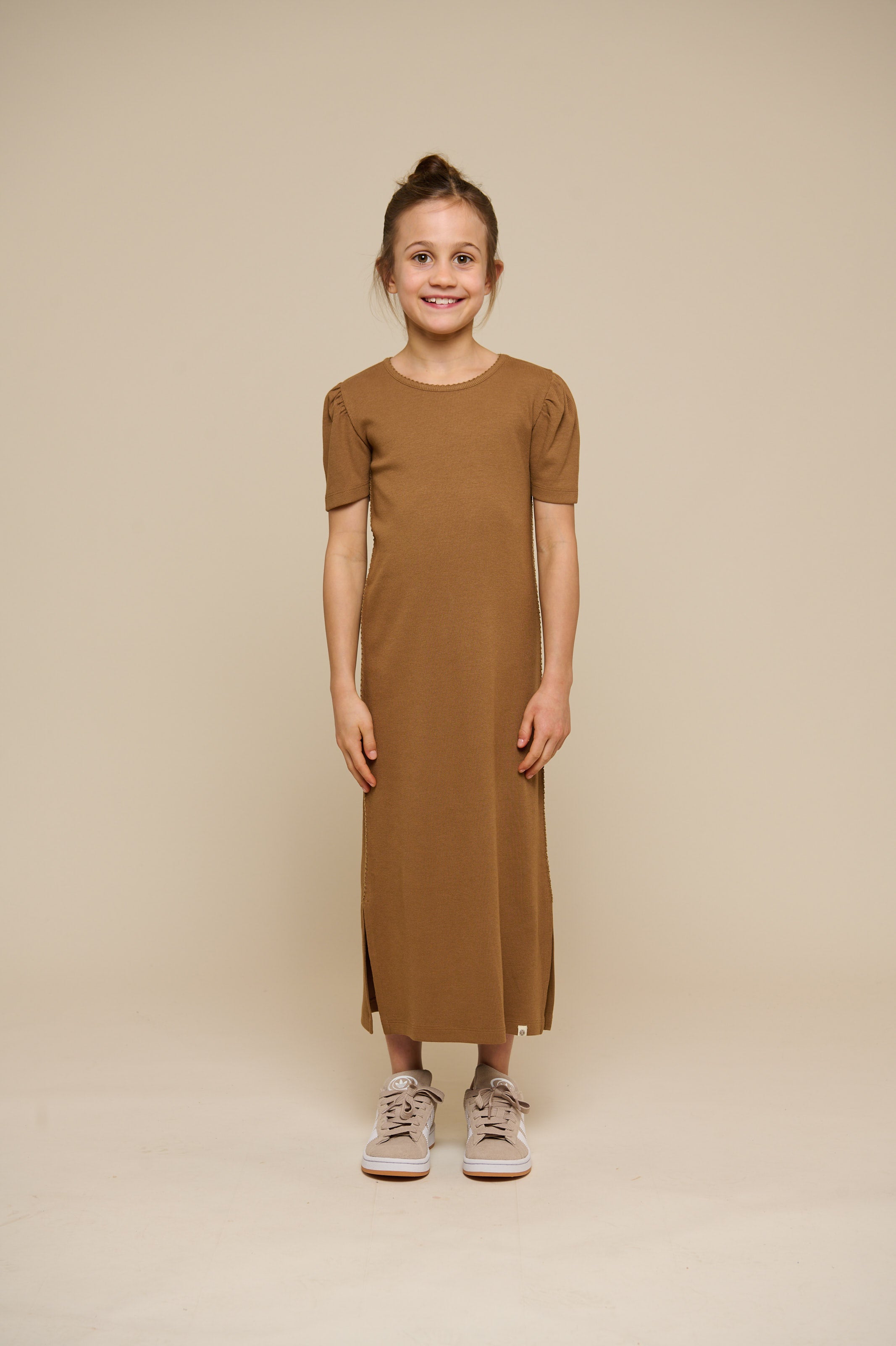 Modal Rib Lange T-shirt Jurk - Tween - Coconut | 101294 Lottie