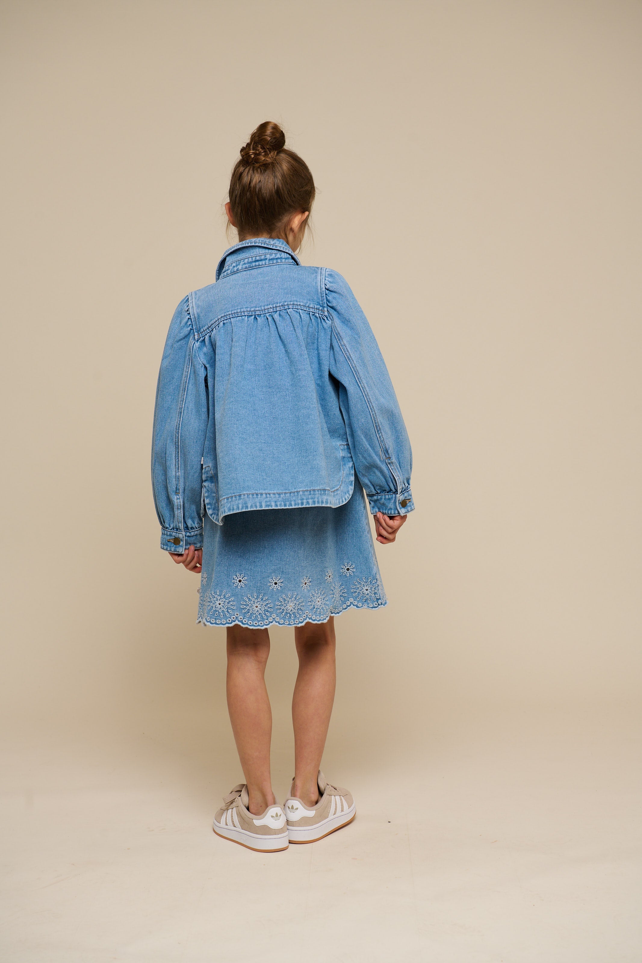 Geborduurde denim minijurk - Tween - Light Blue Denim | 101019 Vera