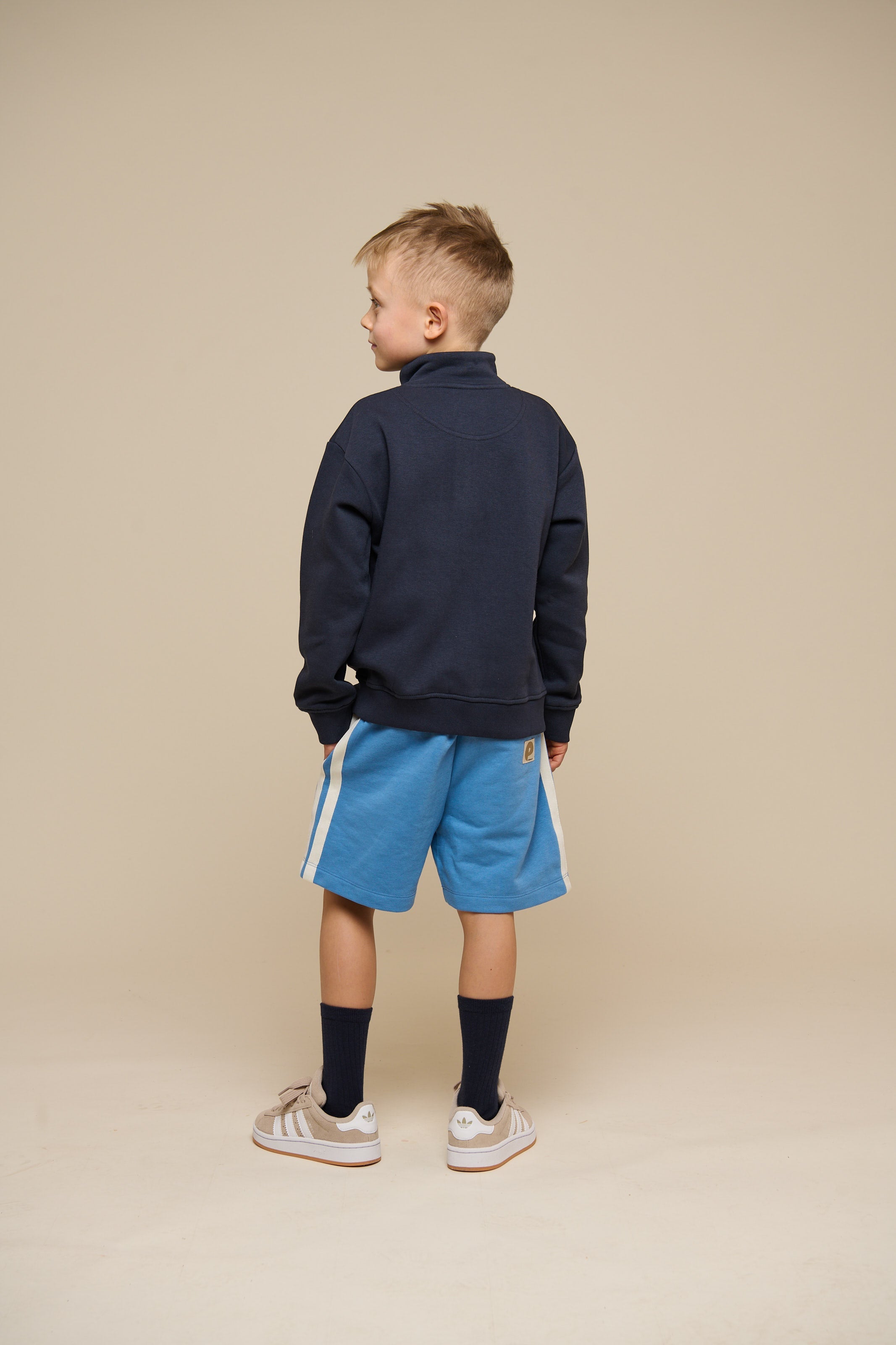 Sweatshirt met halve rits - Tween - Navy | 100807 Tristan