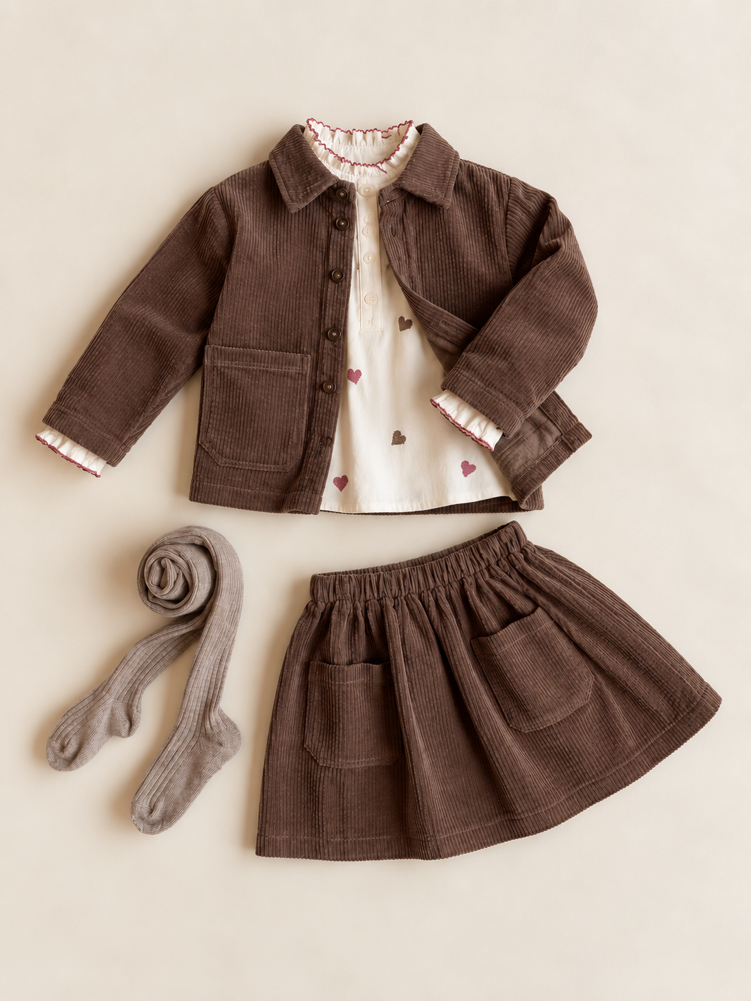 Corduroy overshirt met oversized zakken Kids - Brown | 101681 Greta