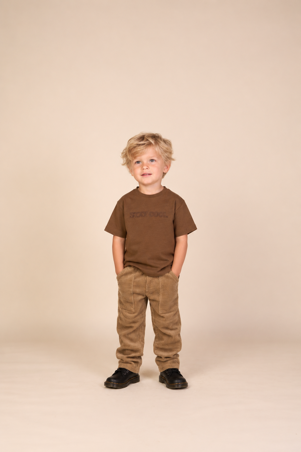 Slub jersey Borduur T-shirt - Kids - Dark Brown | 101157 Villum