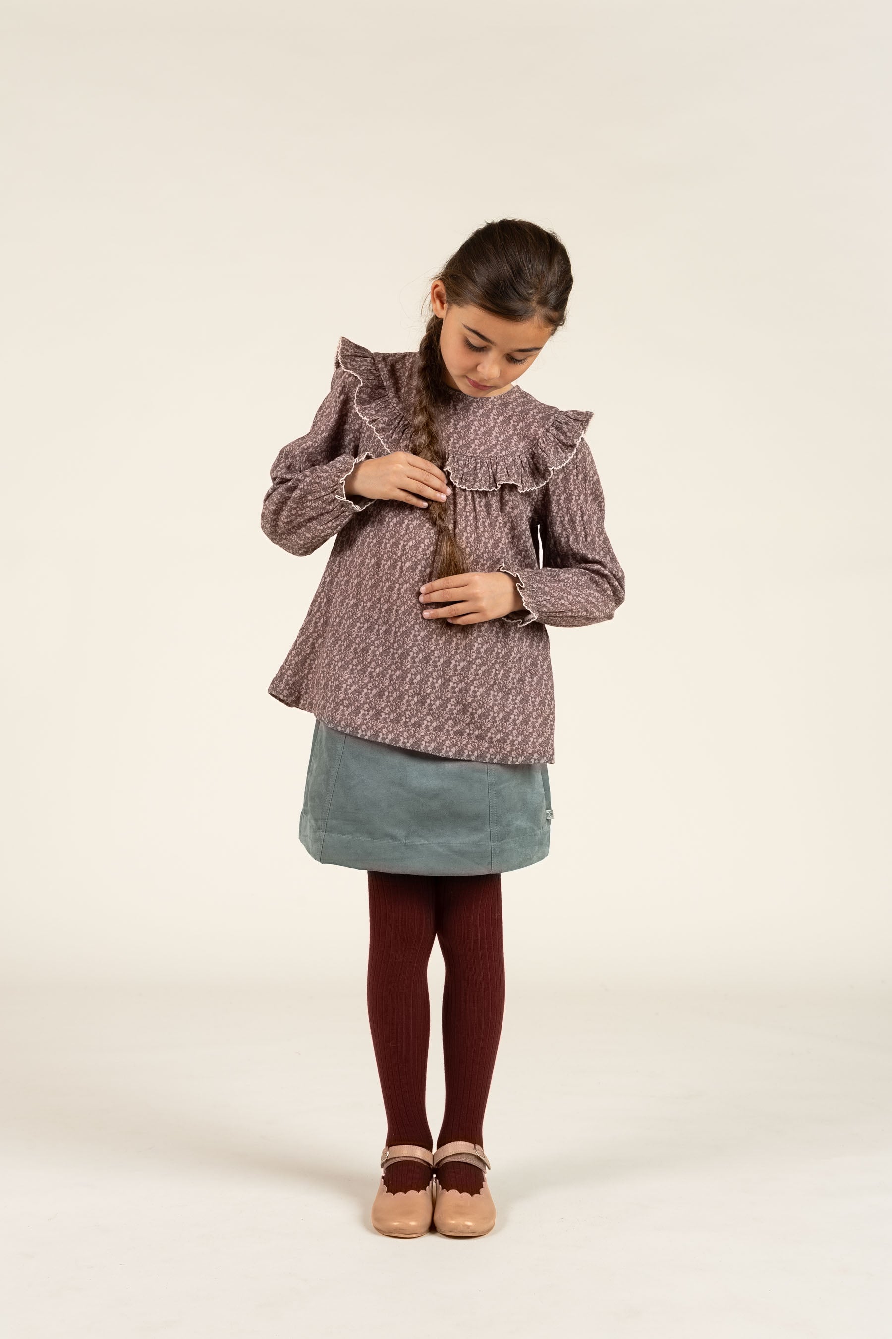 Gedrukte dubbel gaas blouse - Tween - Rose / Green | 100732 Maggie