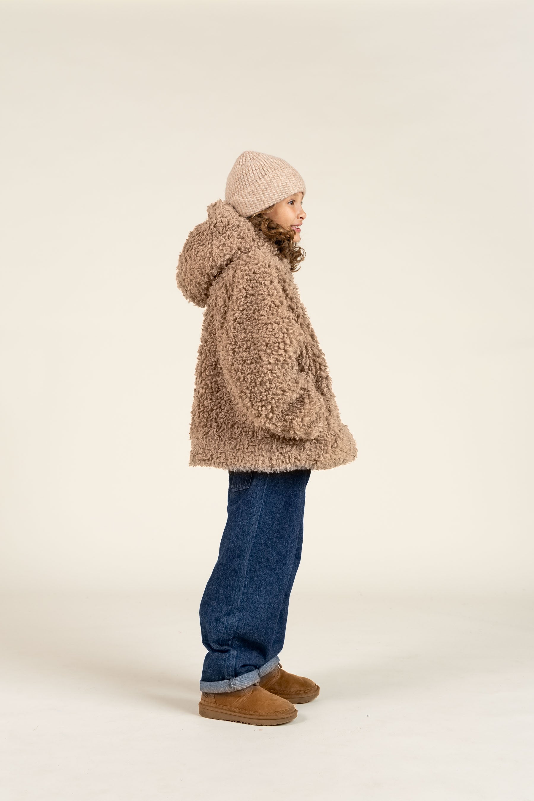 Jas met capuchon van imitatiebont - Tween - Caffe Latte | 100548 Ellie