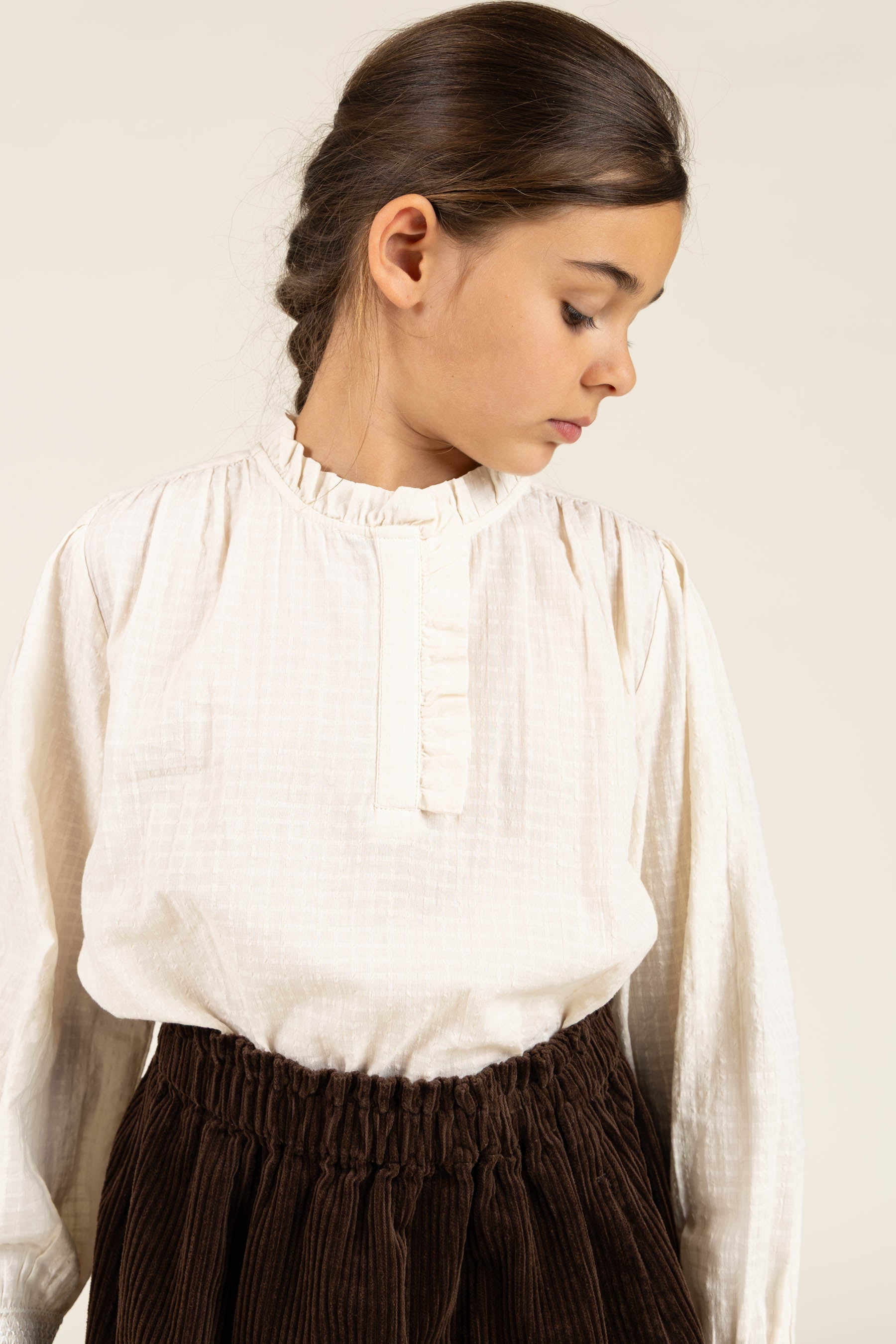 Katoenen blouse met klep - Tween - Off White | 100880 Claire