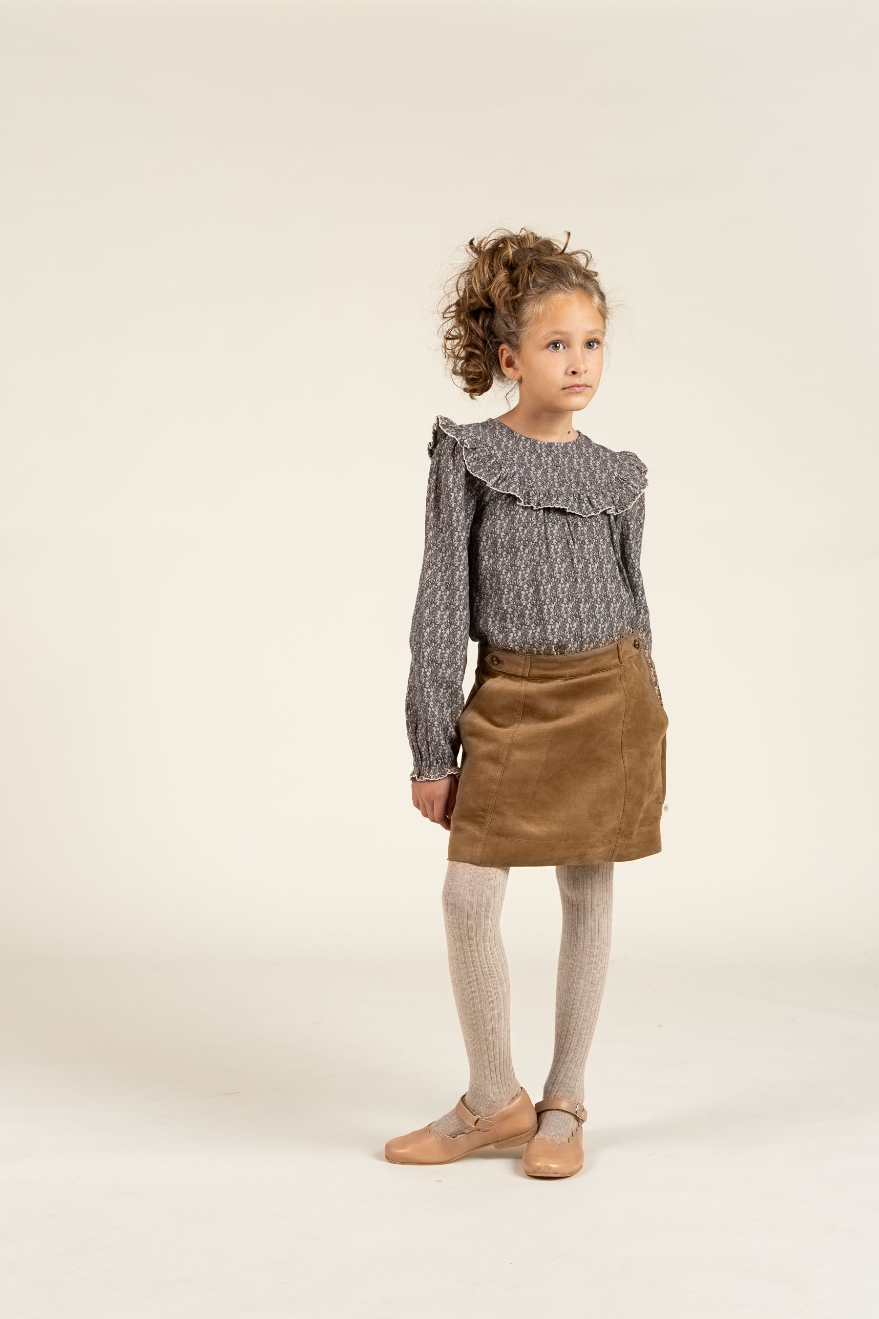 Rok van imitatie suède - Tween - Coffee | 100593 Selene