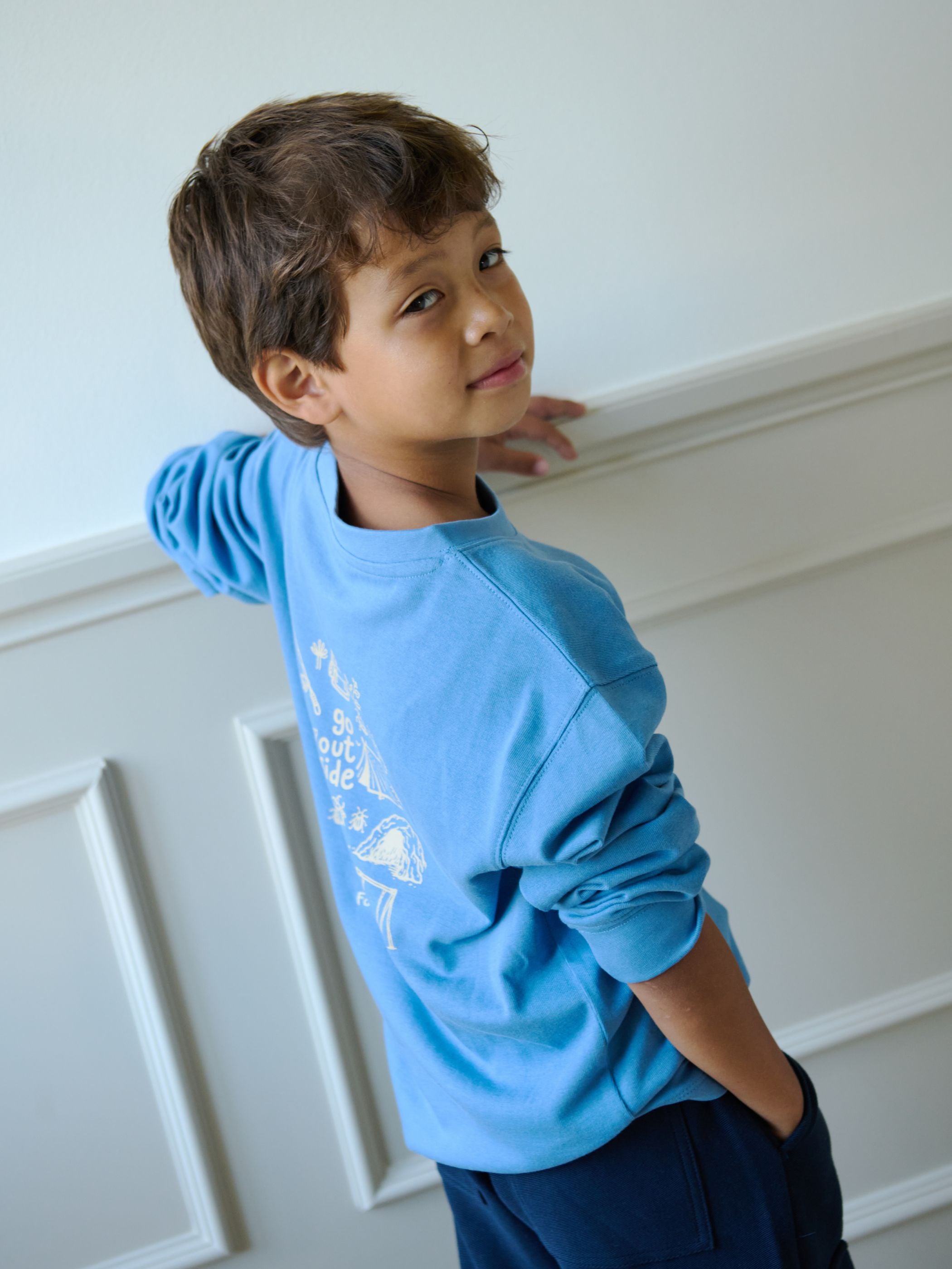 Langarmshirt met rugprint Tween - Dusty Blue | 101708 Weston