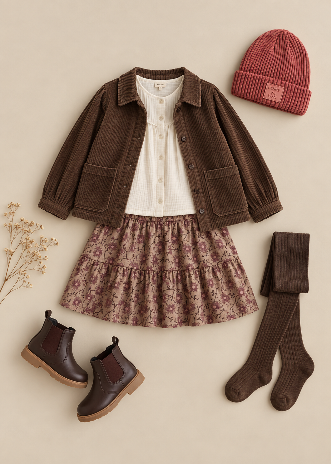Corduroy overshirt met oversized zakken Kids - Brown | 101681 Greta