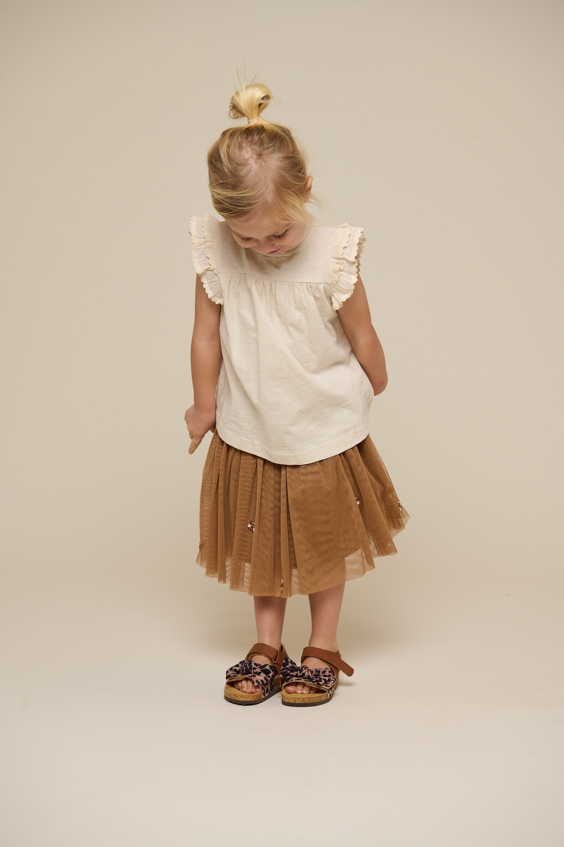 Jersey blouse met Ric Rac Ruche - Kids - Offwhite | 101040 Gabriella
